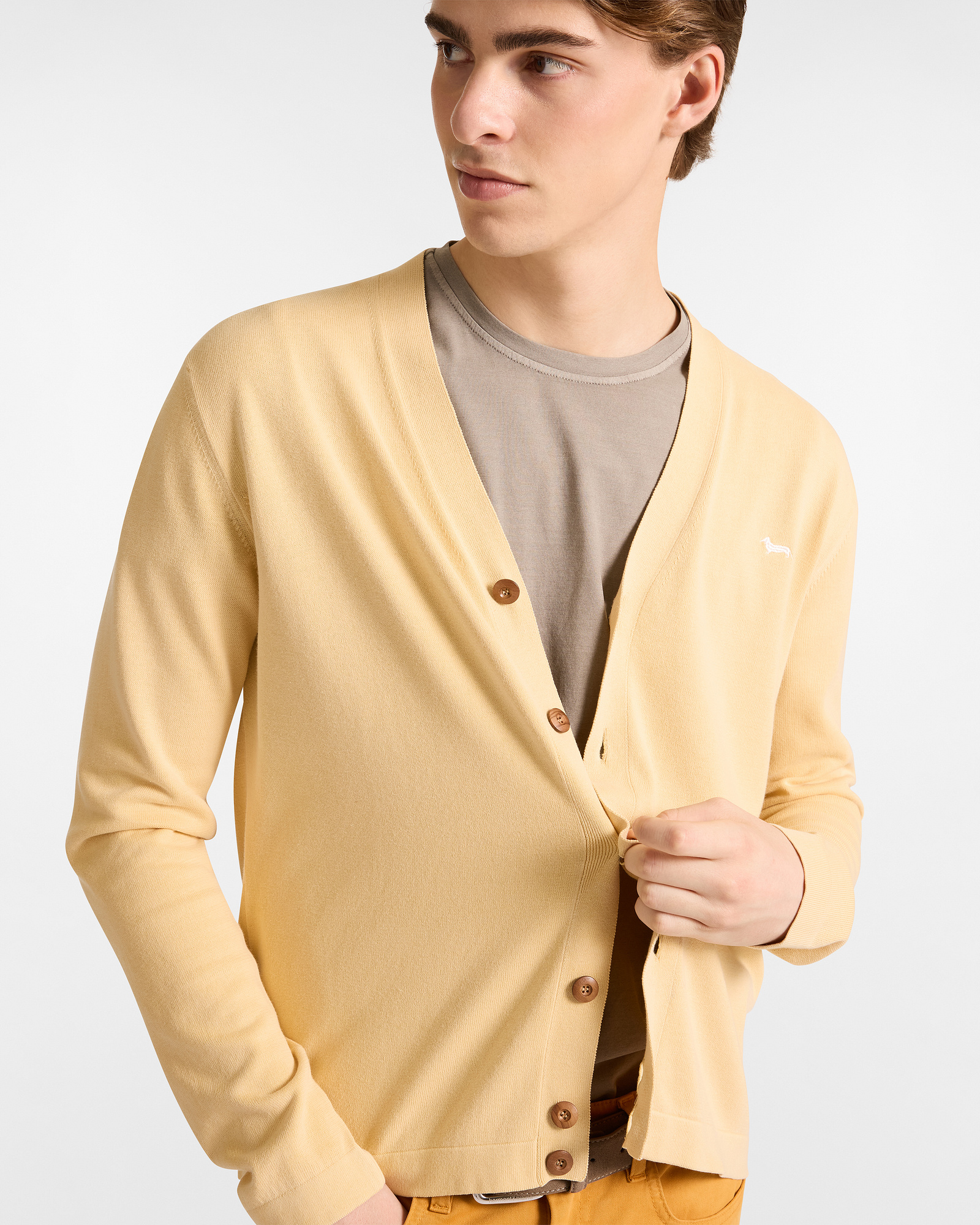 Cardigan In Cotone Capsule Earth Dye , Giallo, large image number 2