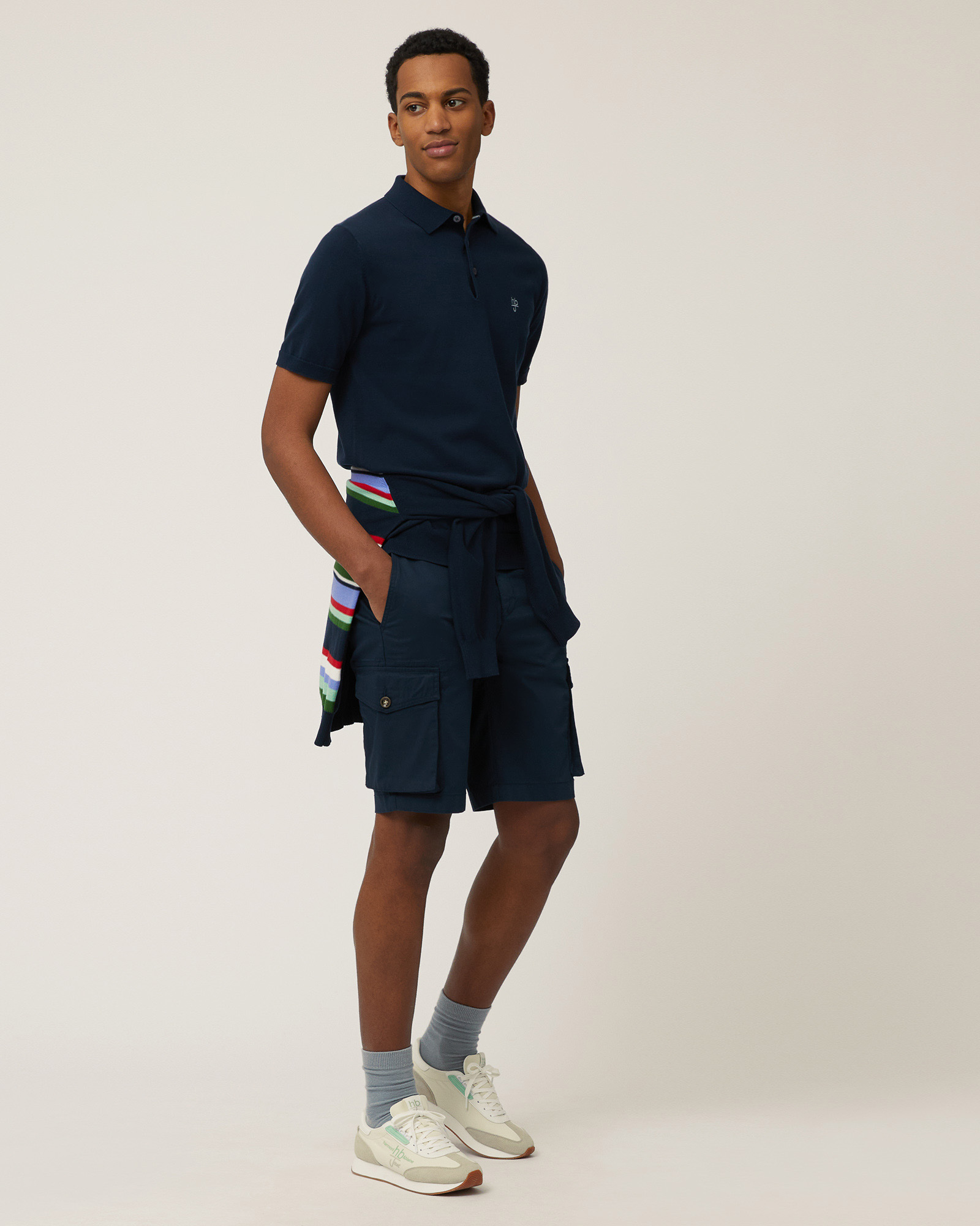 Knit Polo, Dark Blue, large image number 3