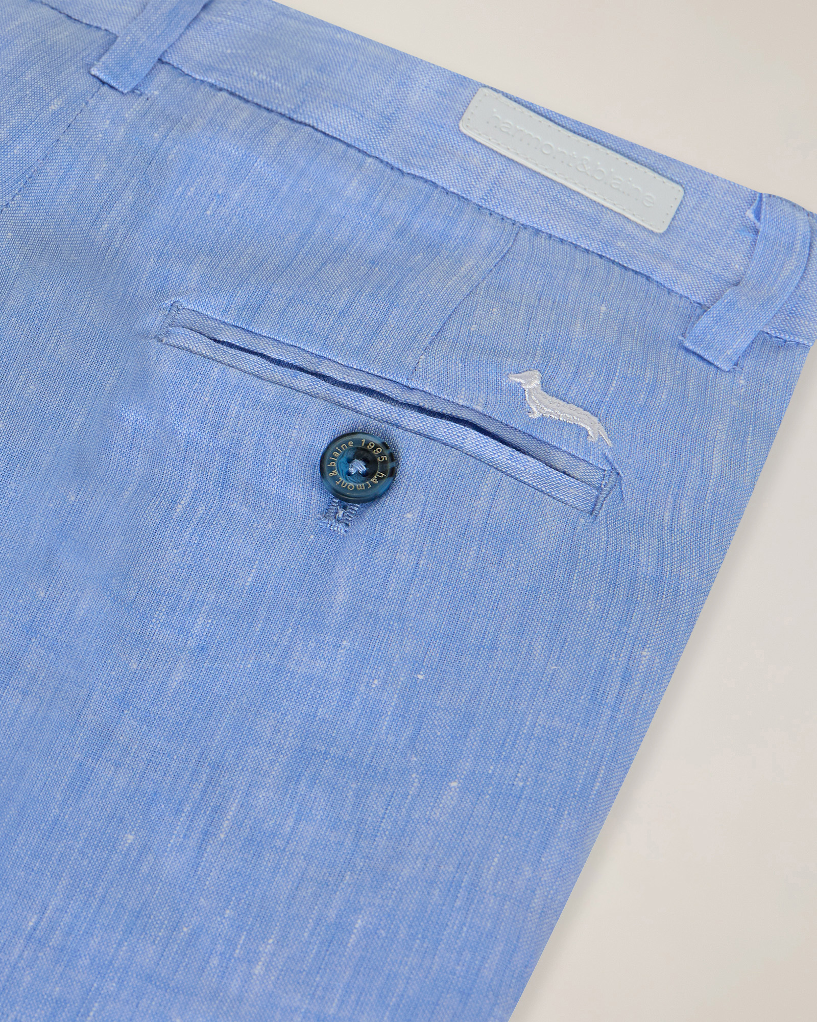 Linen pants with slash pocket, Light Blue, large image number 2