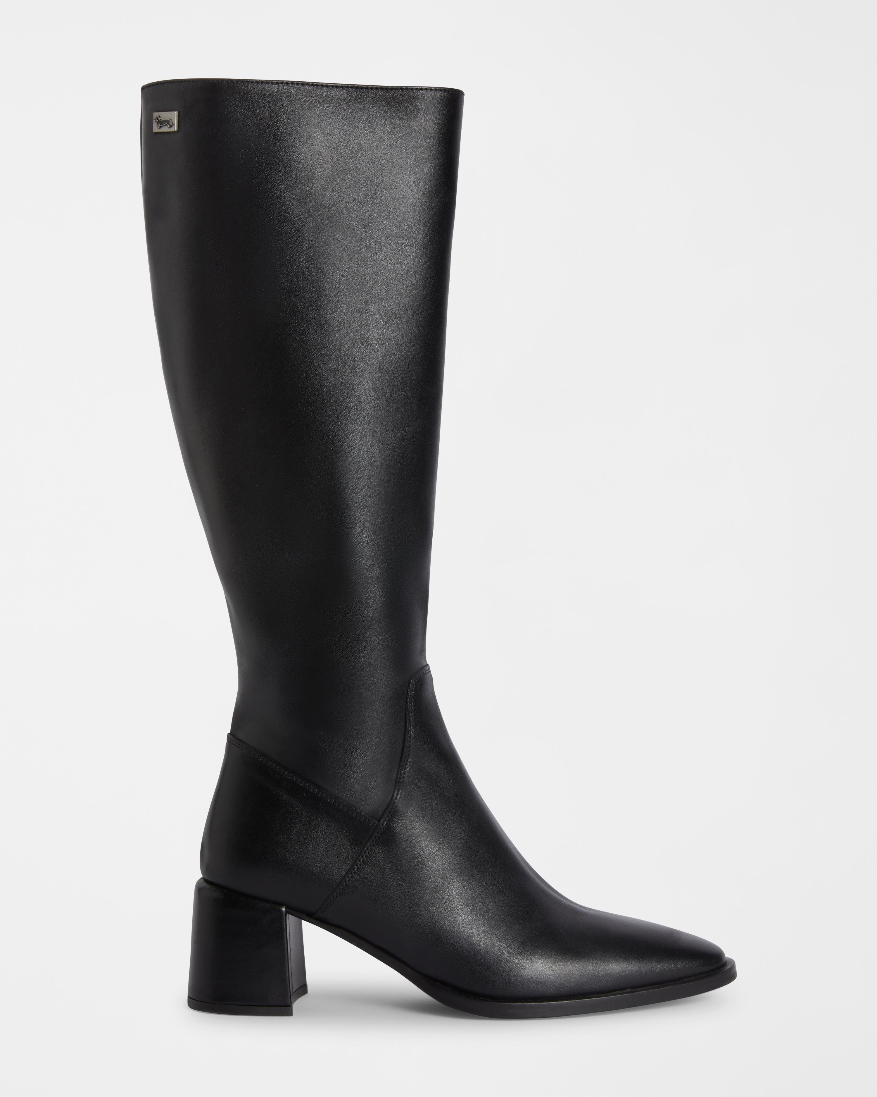Botas de Cuero con Tacón Ancho