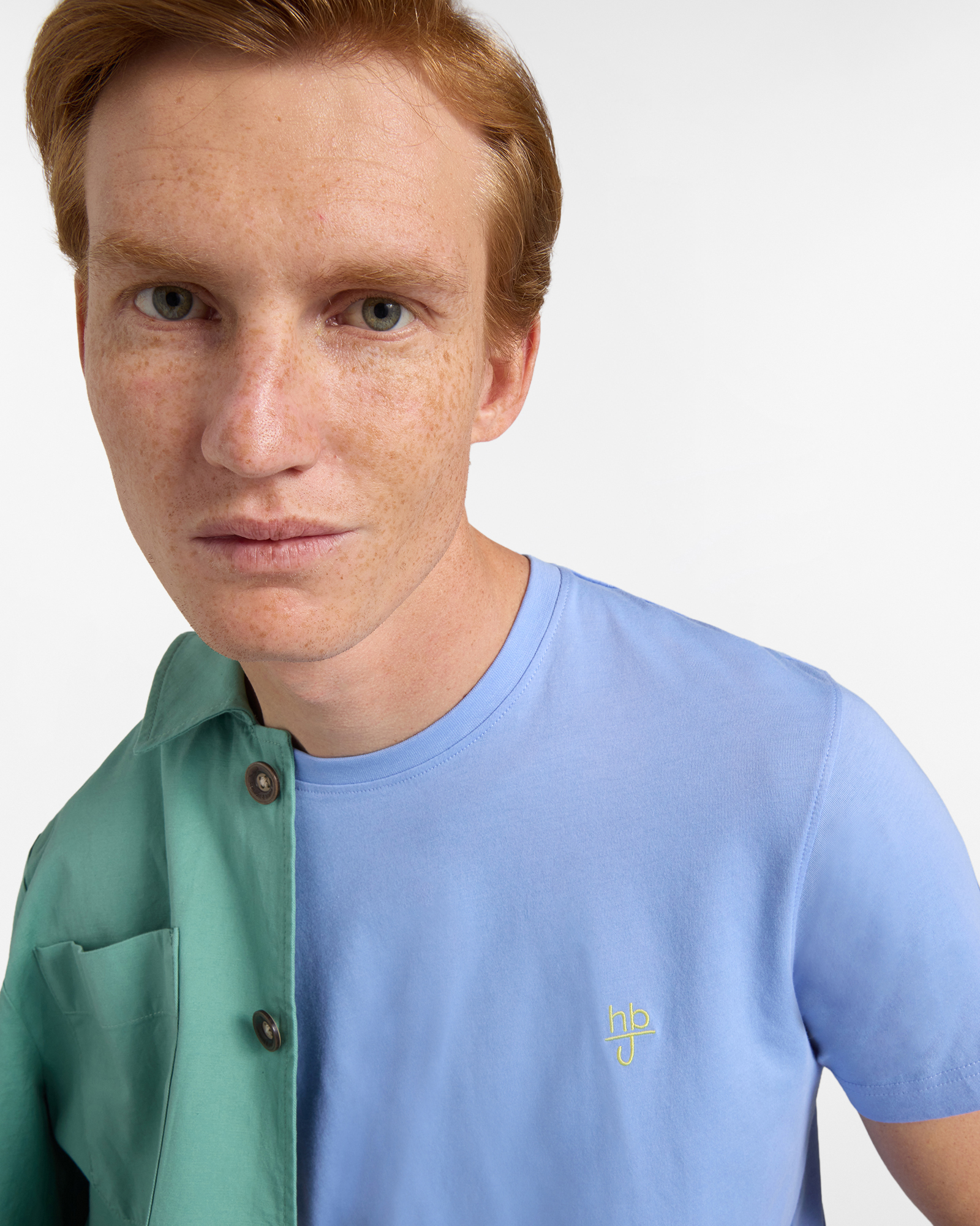 T‑shirt Uomo Basic Narrow Fit, Azzurro polvere, large image number 2