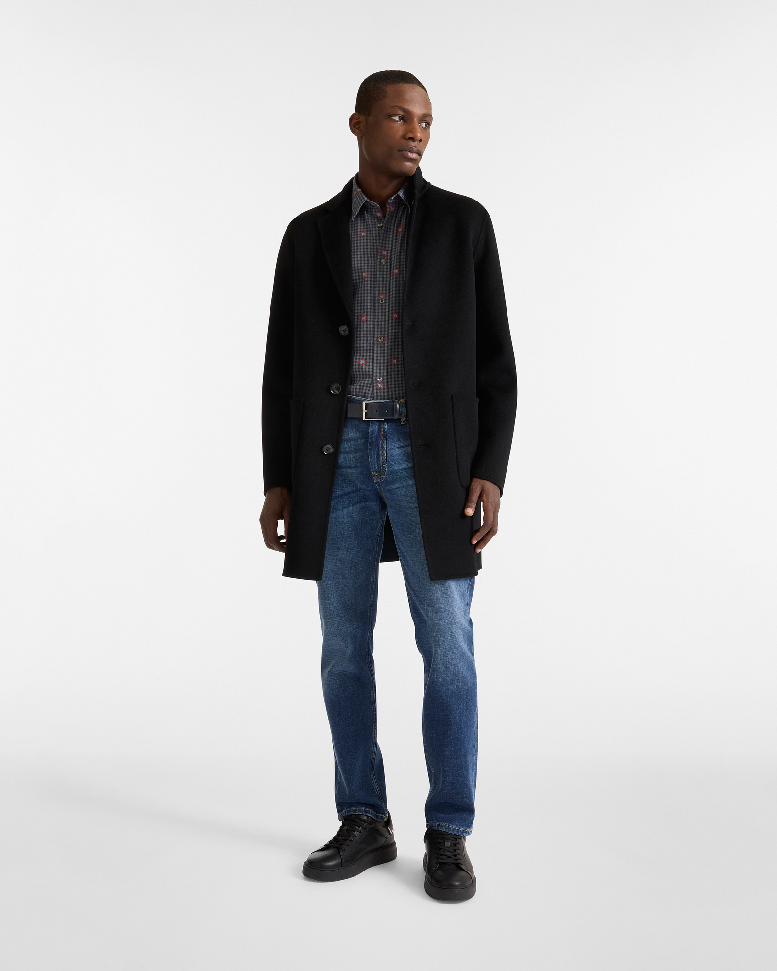 Oxford Cotton Shirt with Fil Coupé Design, Ruby, large image number 3