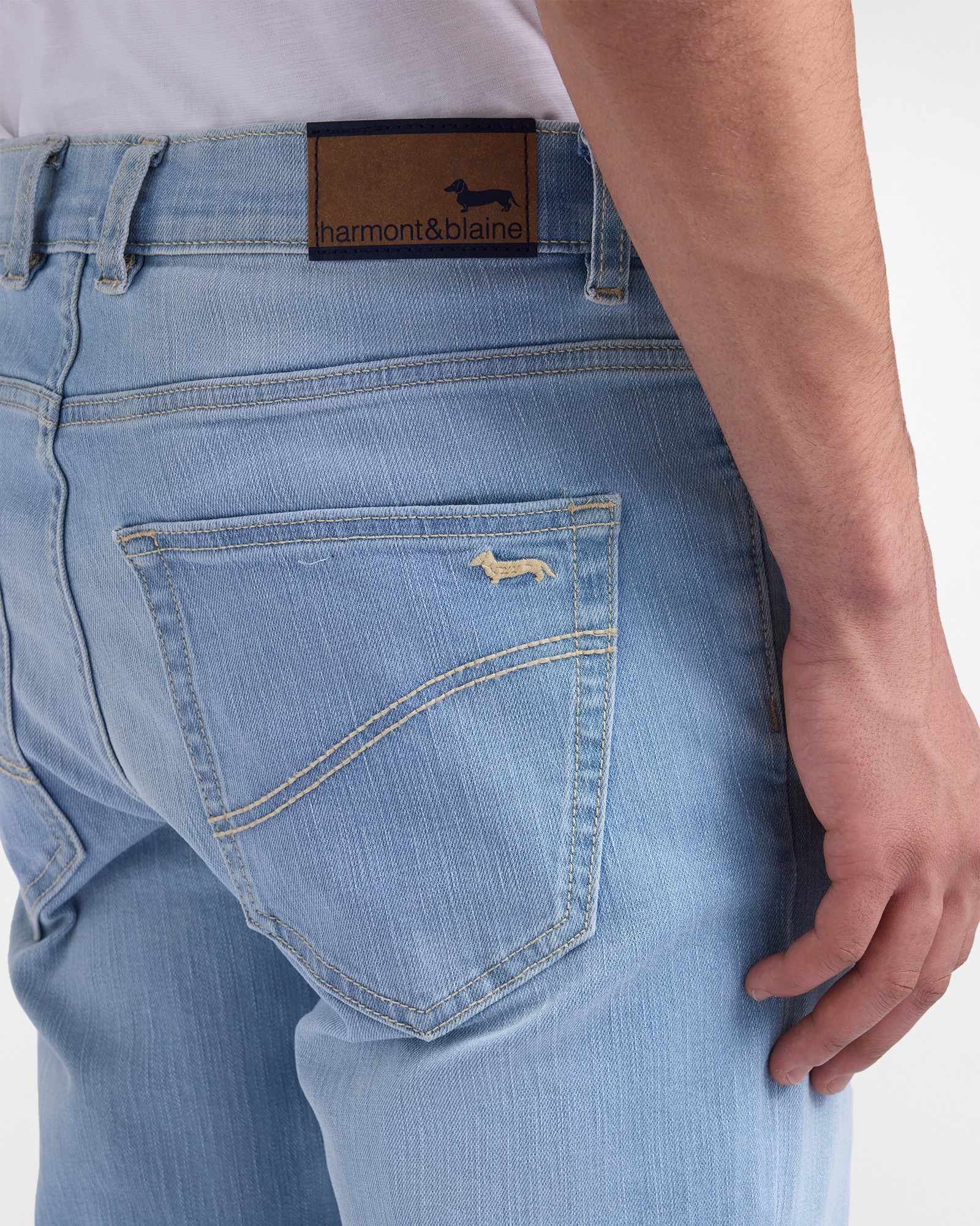  Harmont&blaine Harmont&blaine - Denim Para Hombre, Corte Ajustado Y Cinco Bolsillos, Hombre, Azul Vaquero, Tamaño: 32 