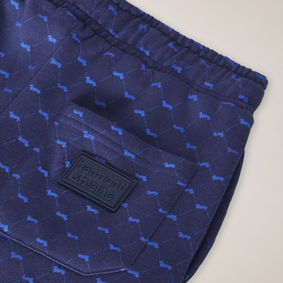 Branded pattern fleece jogging bottoms, Light Blue, large image number 2