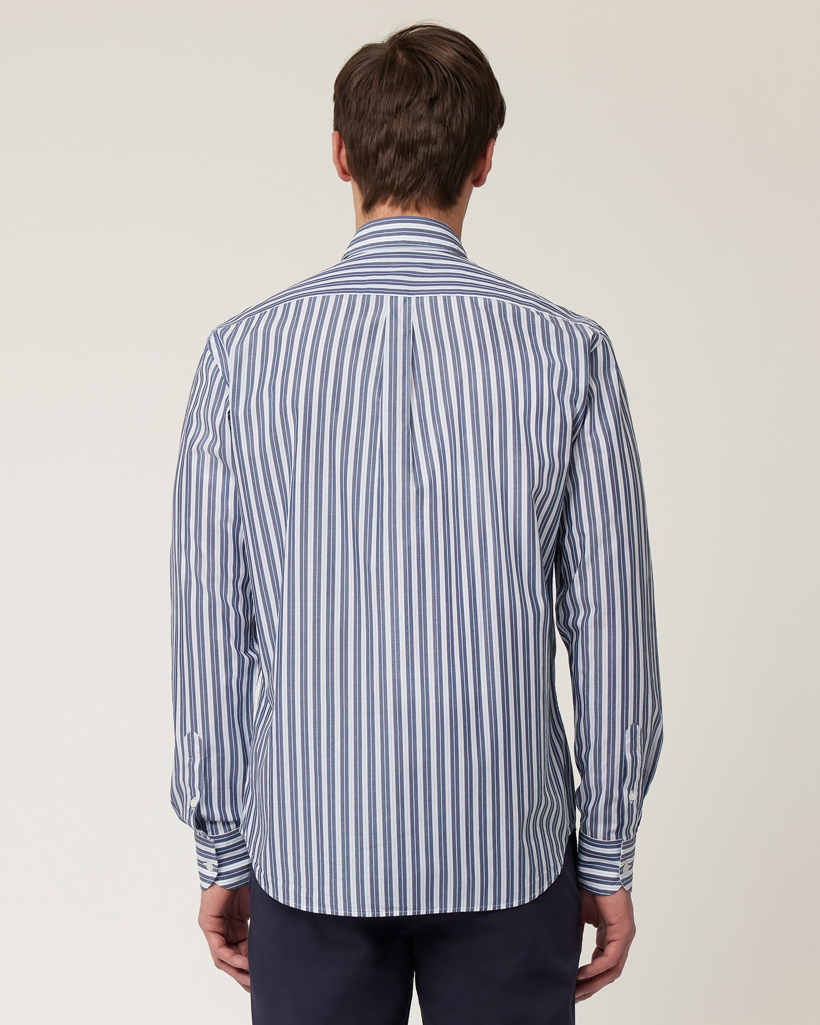 Striped Shirt with Dachshund, Navy Blue, large image number 1