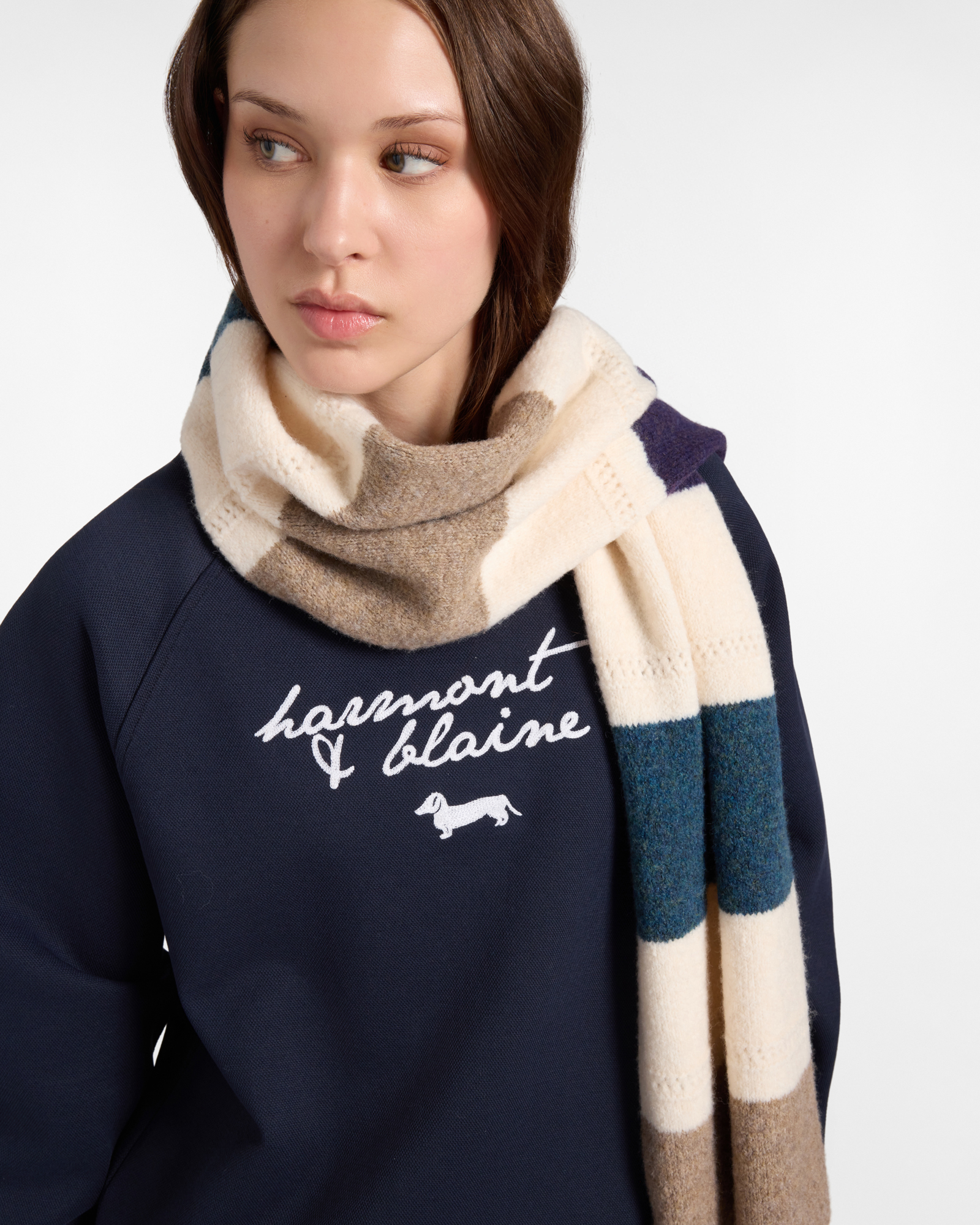 RAGLAN-SLEEVE CREW-NECK SWEATSHIRT, NAVY BLUE, large image number 2