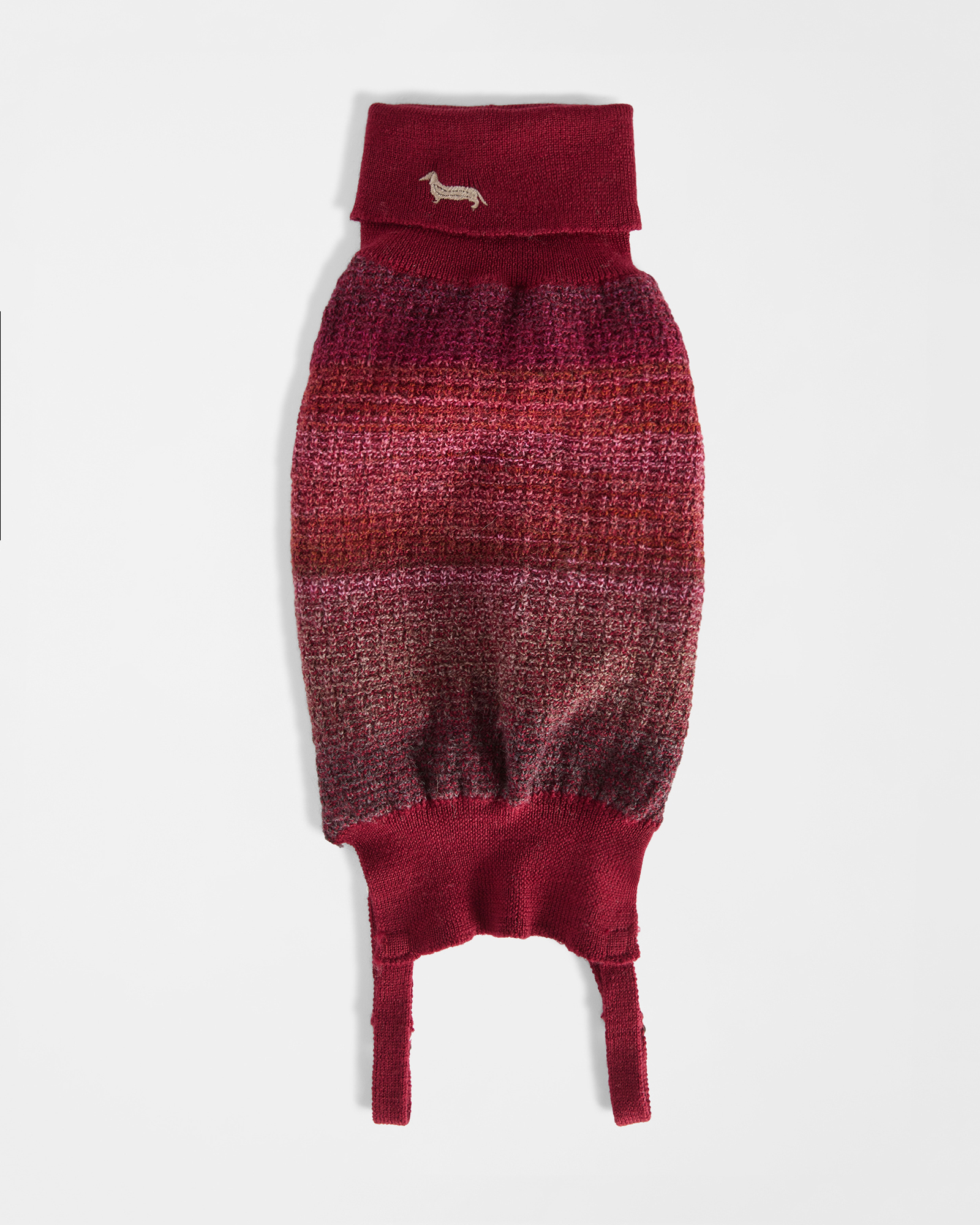 Men's regular fit knit Pet garment with stand-up collar in 100% pure wool, INDIAN ROSE, large