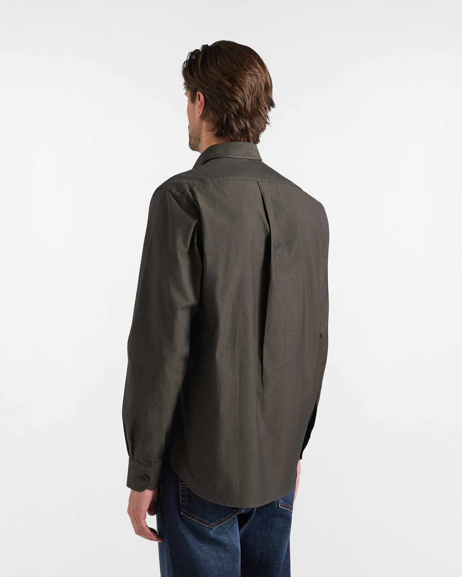Men's regular-fit yarn-dyed Oxford shirt, GREEN, large image number 2