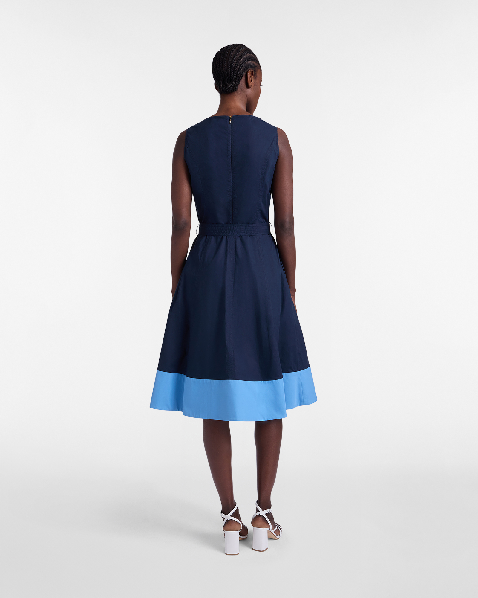 Women's cotton dress with contrasting trim