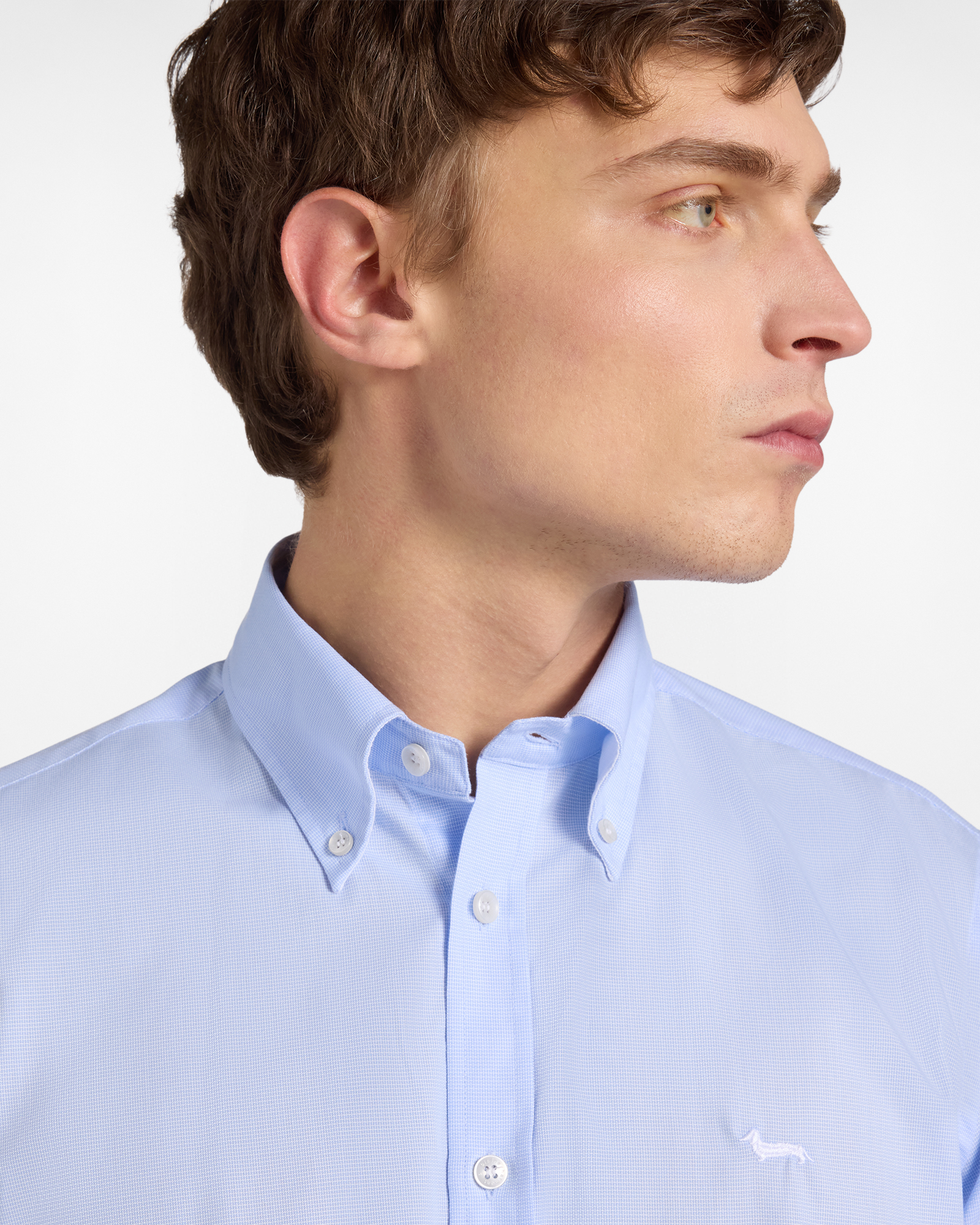 Men's structured cotton shirt, Celeste, large image number 2