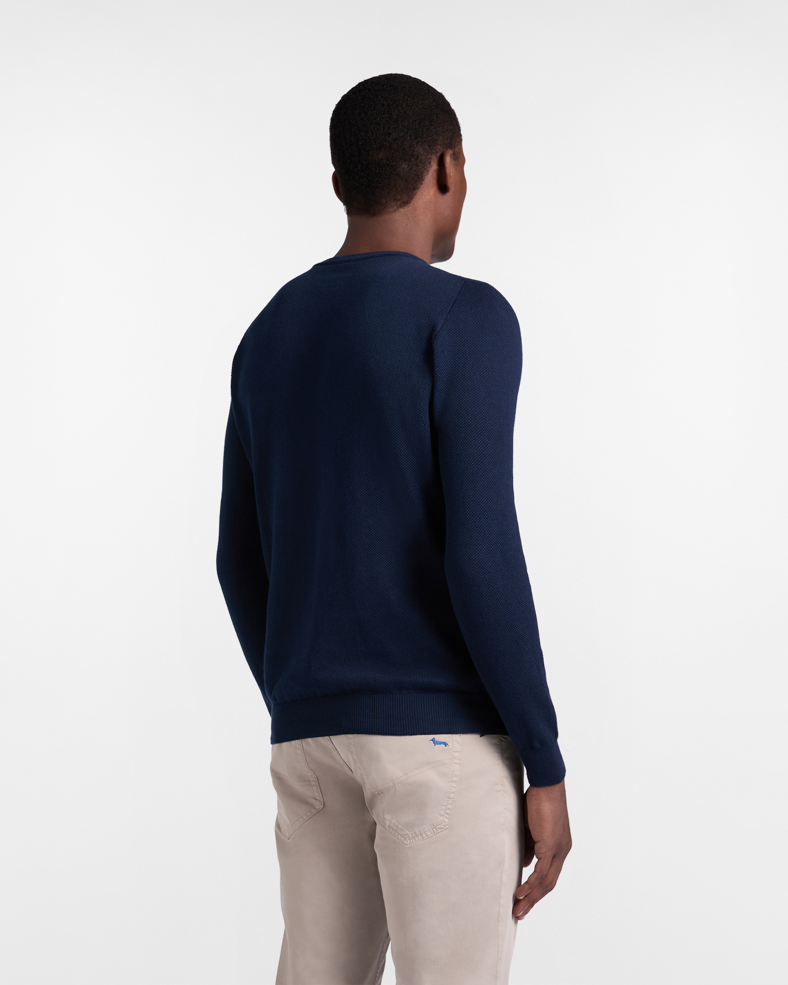 Jersey cuello redondo con tejido en 3D