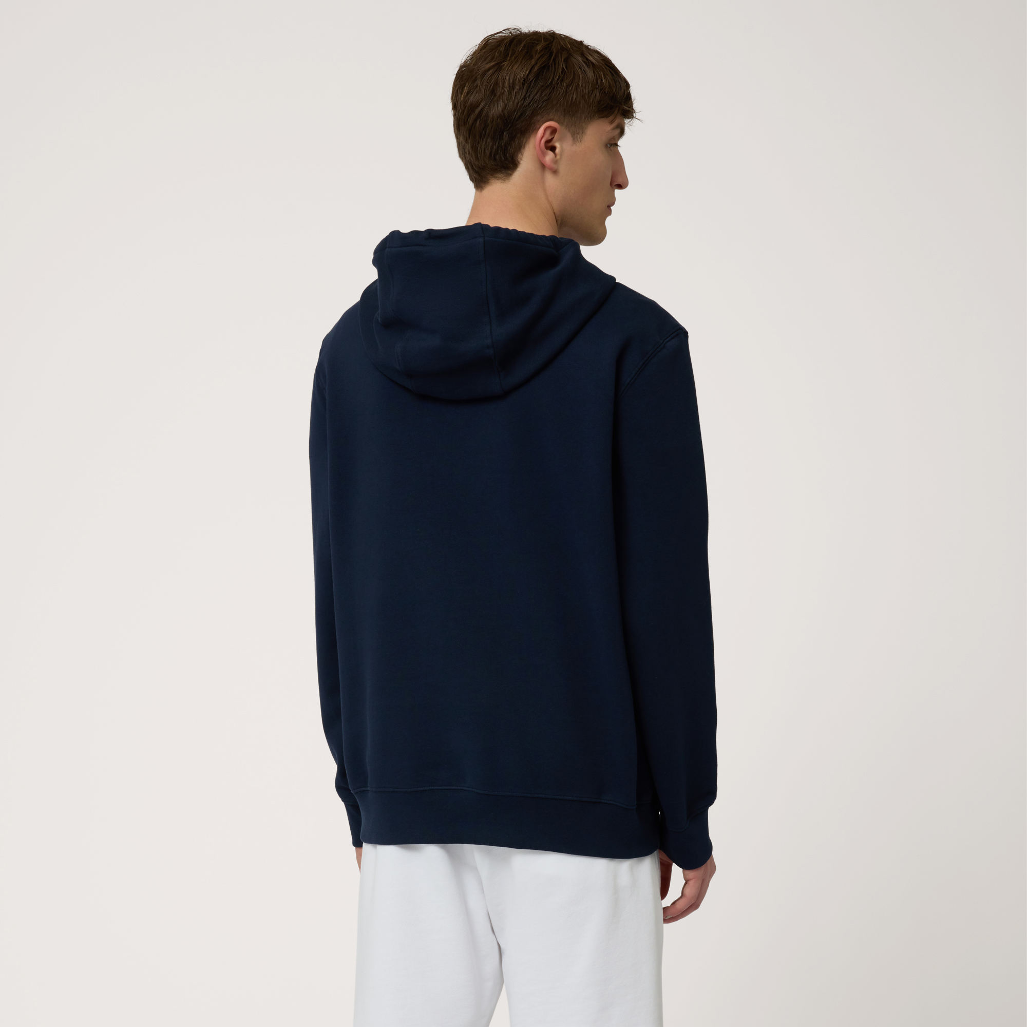 Cotton Hoodie, Navy Blue, large image number 1