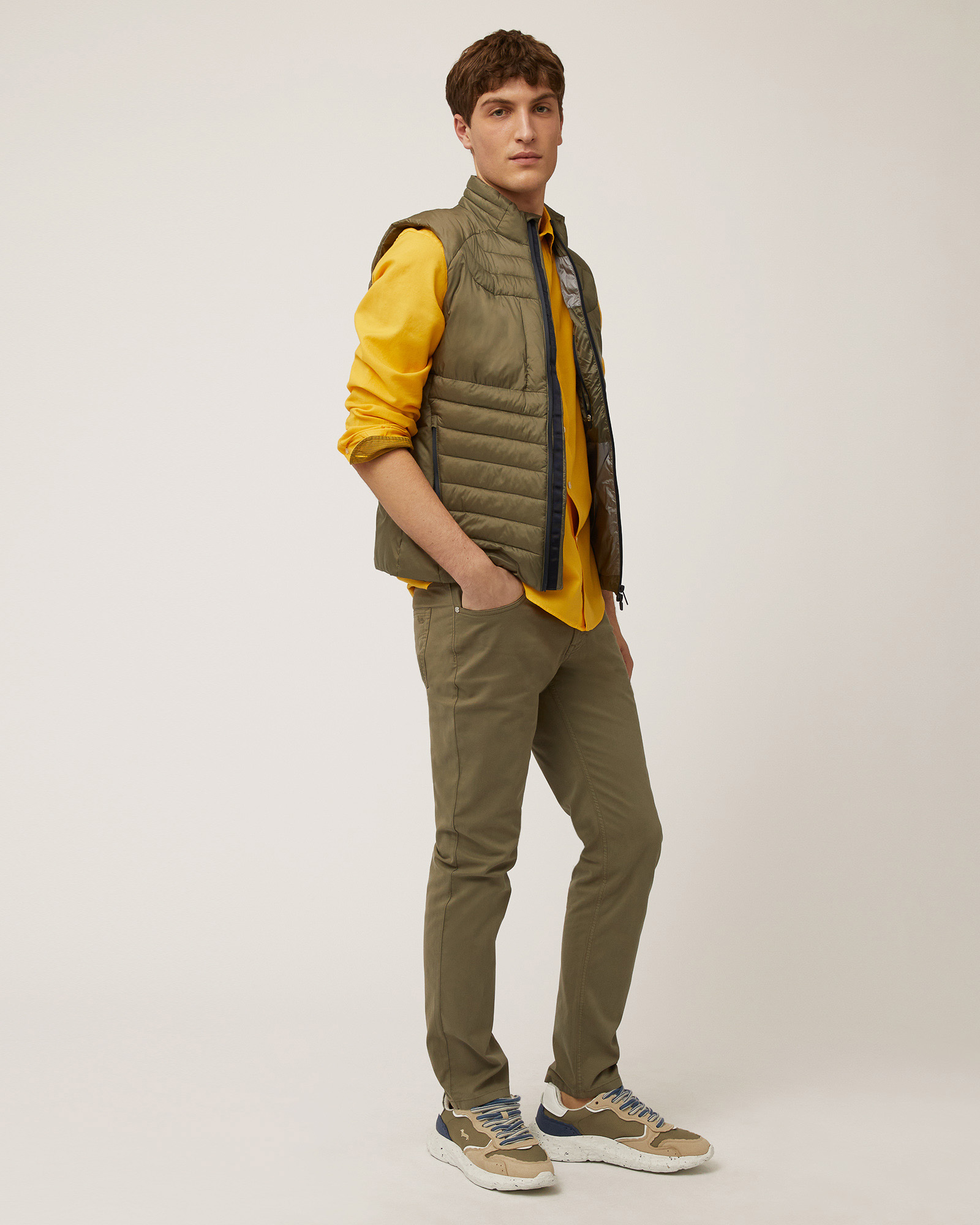 Narrow Five-Pocket Pants, Military Green, large image number 3
