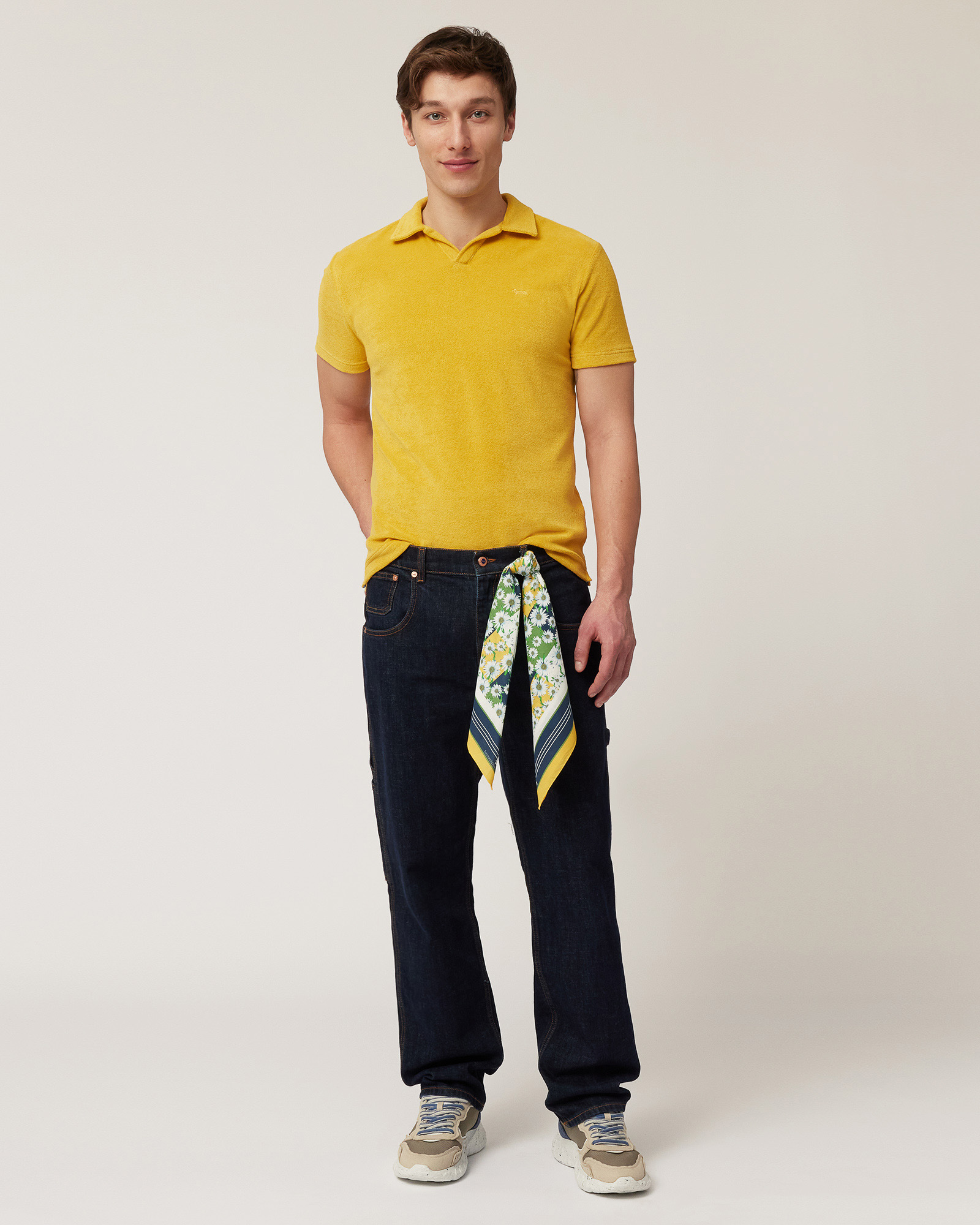 Terry Cotton Polo, Canary Yellow, large image number 3