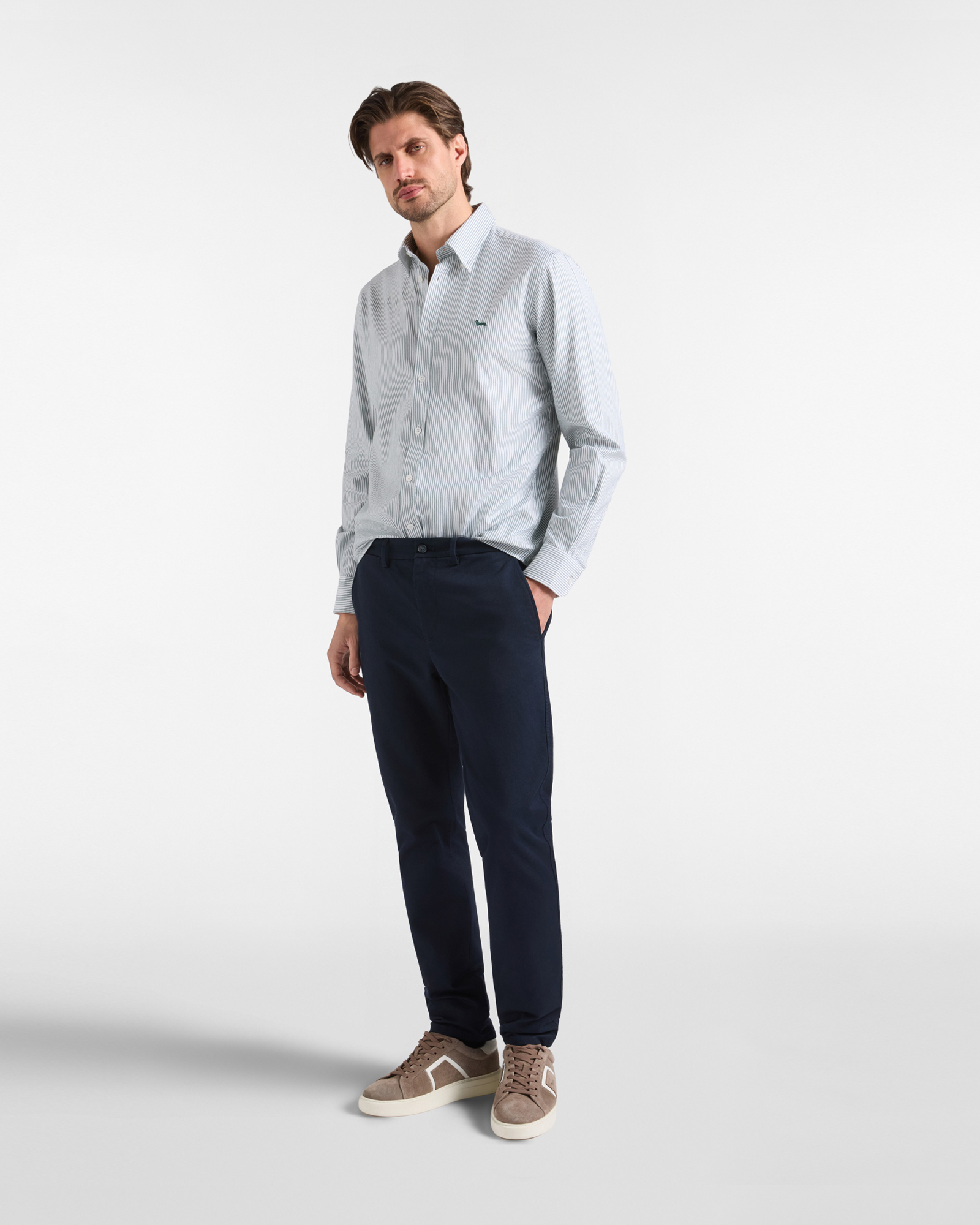 Men&rsquo;s narrow-fit stretch cotton chino pants, NAVY BLUE, large