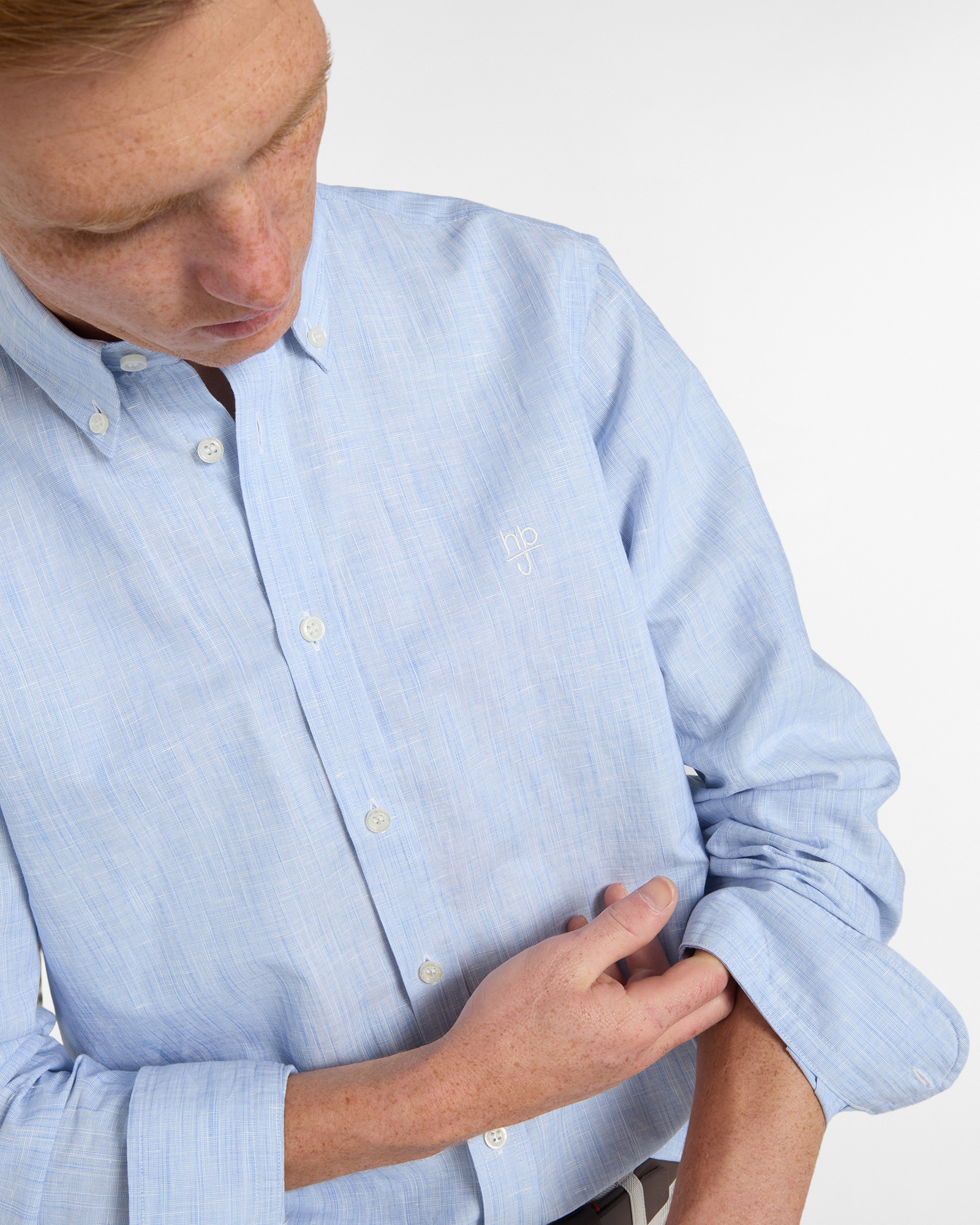 Camicia Uomo Misto Lino Regular Fit, Celeste, large image number 2