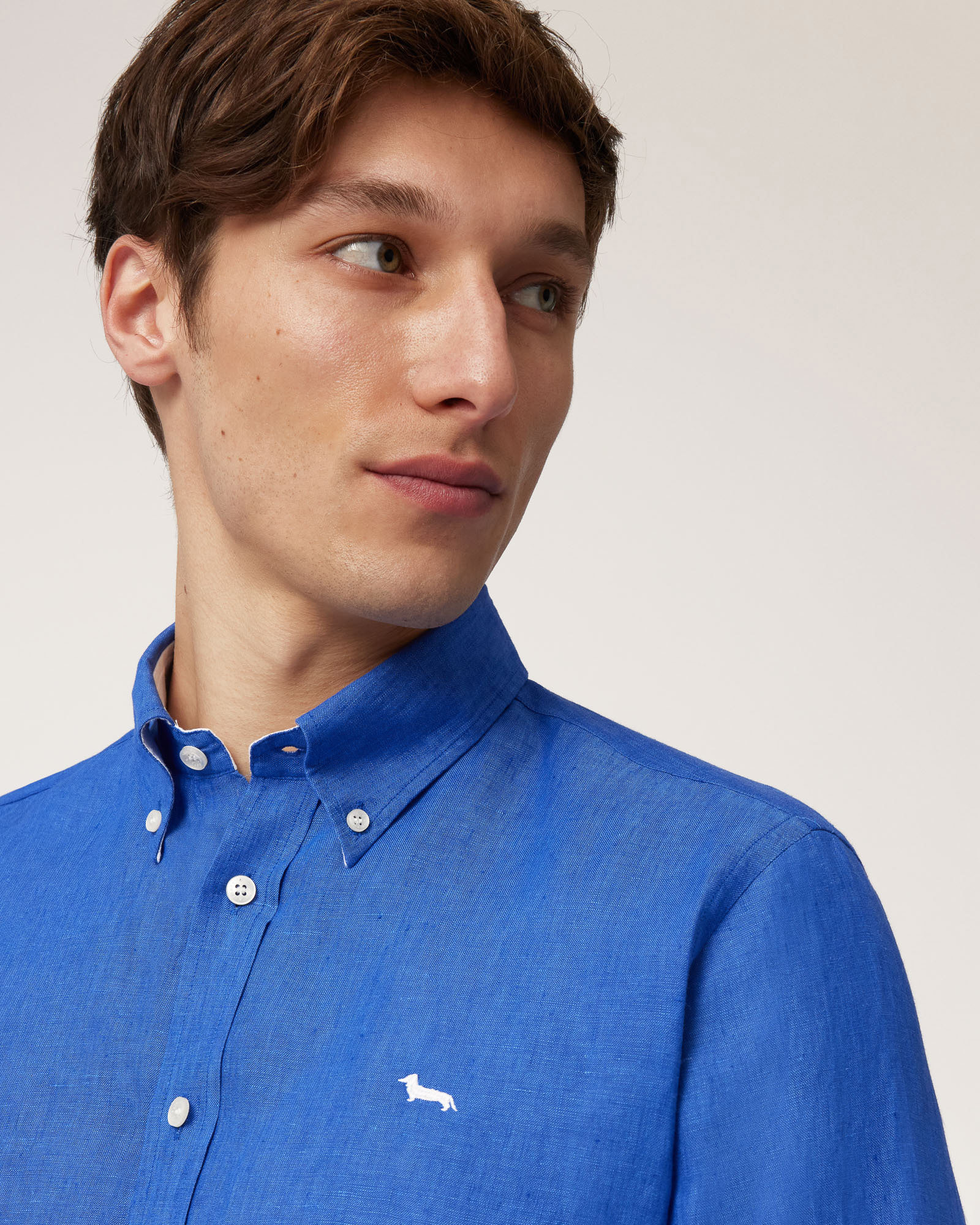 Linen Shirt with Dachshund, Hydrangea, large image number 2
