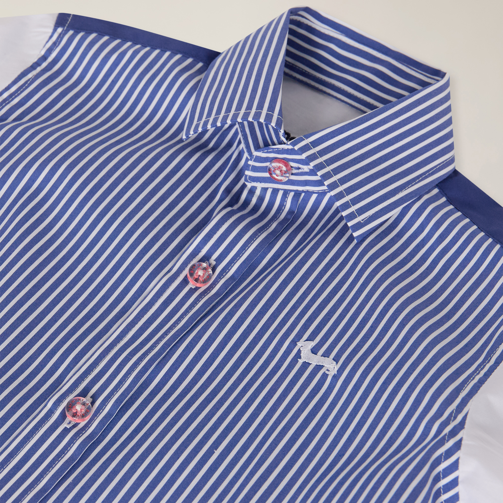 Camicia a righe con maniche in contrasto, Bianco, large image number 2