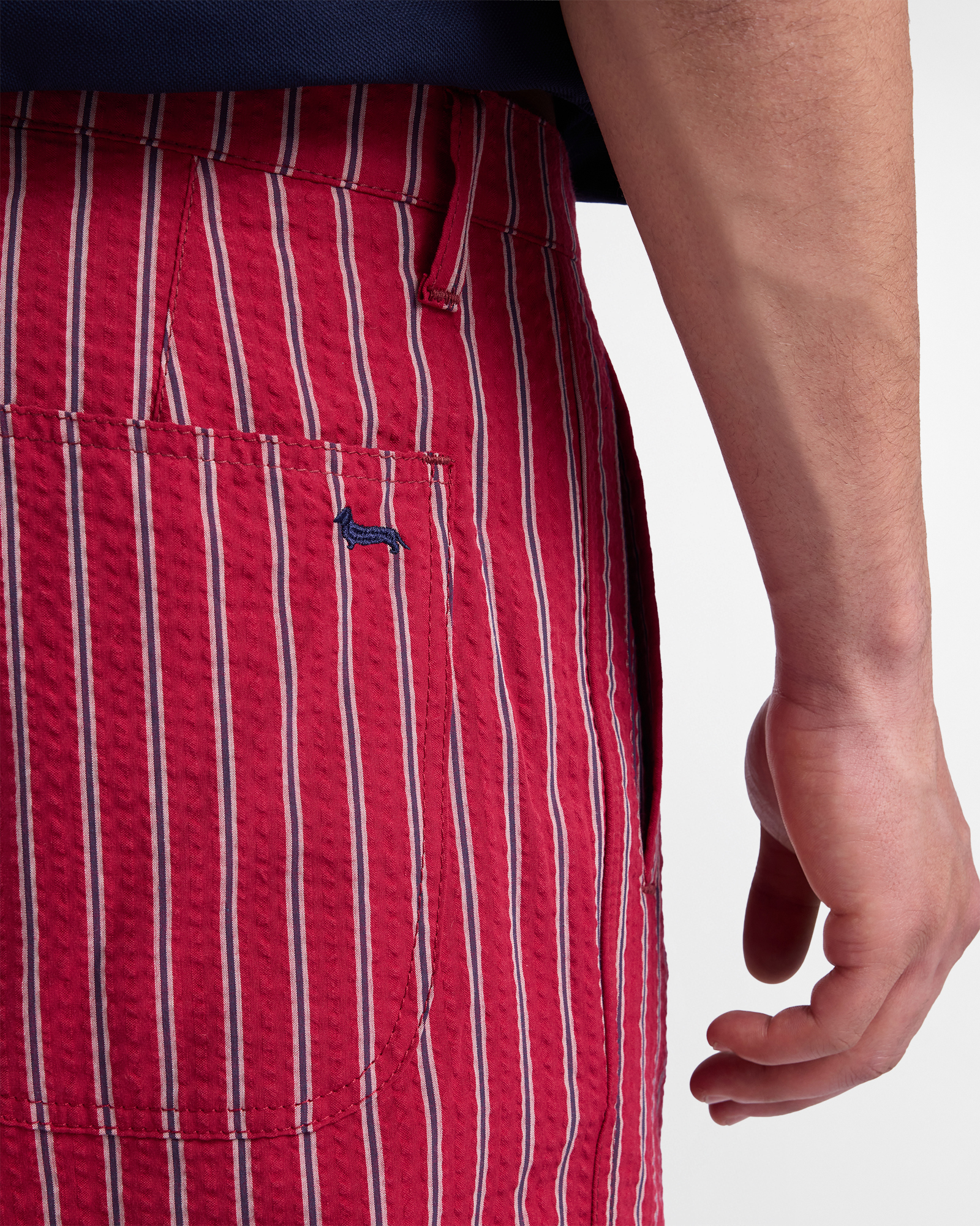 Men's striped cotton chino pants, Red, large image number 2