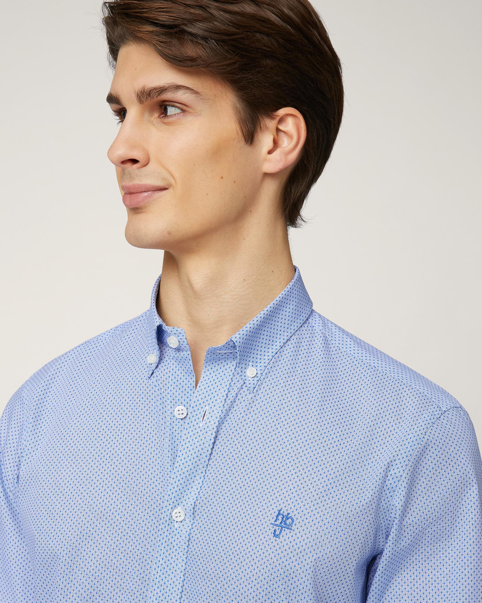 Pure Cotton Regular-Fit Shirt, Electric Blue, large image number 2