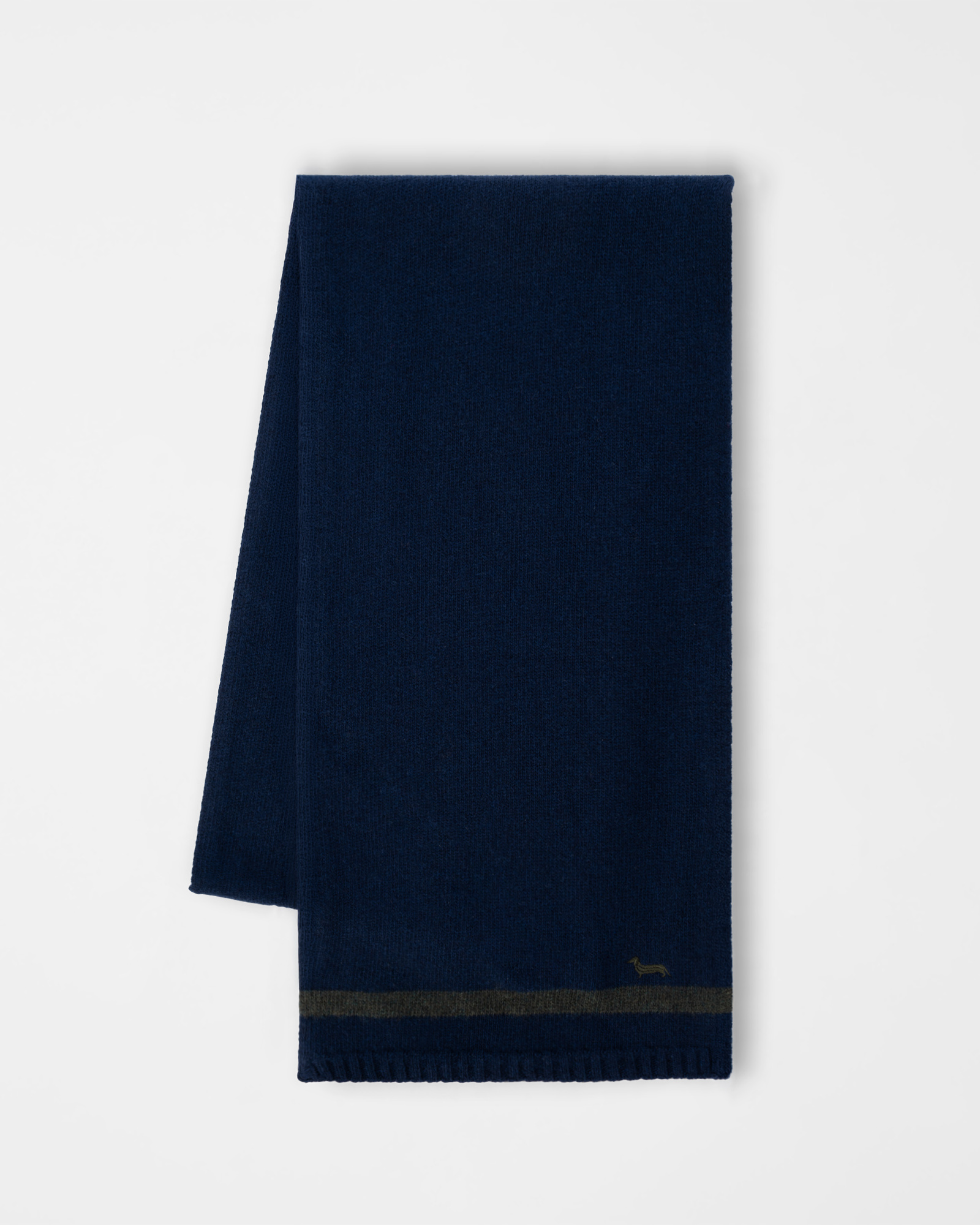 Men&rsquo;s wool and cashmere blend scarf with embroidery, SPORT BLUE, large