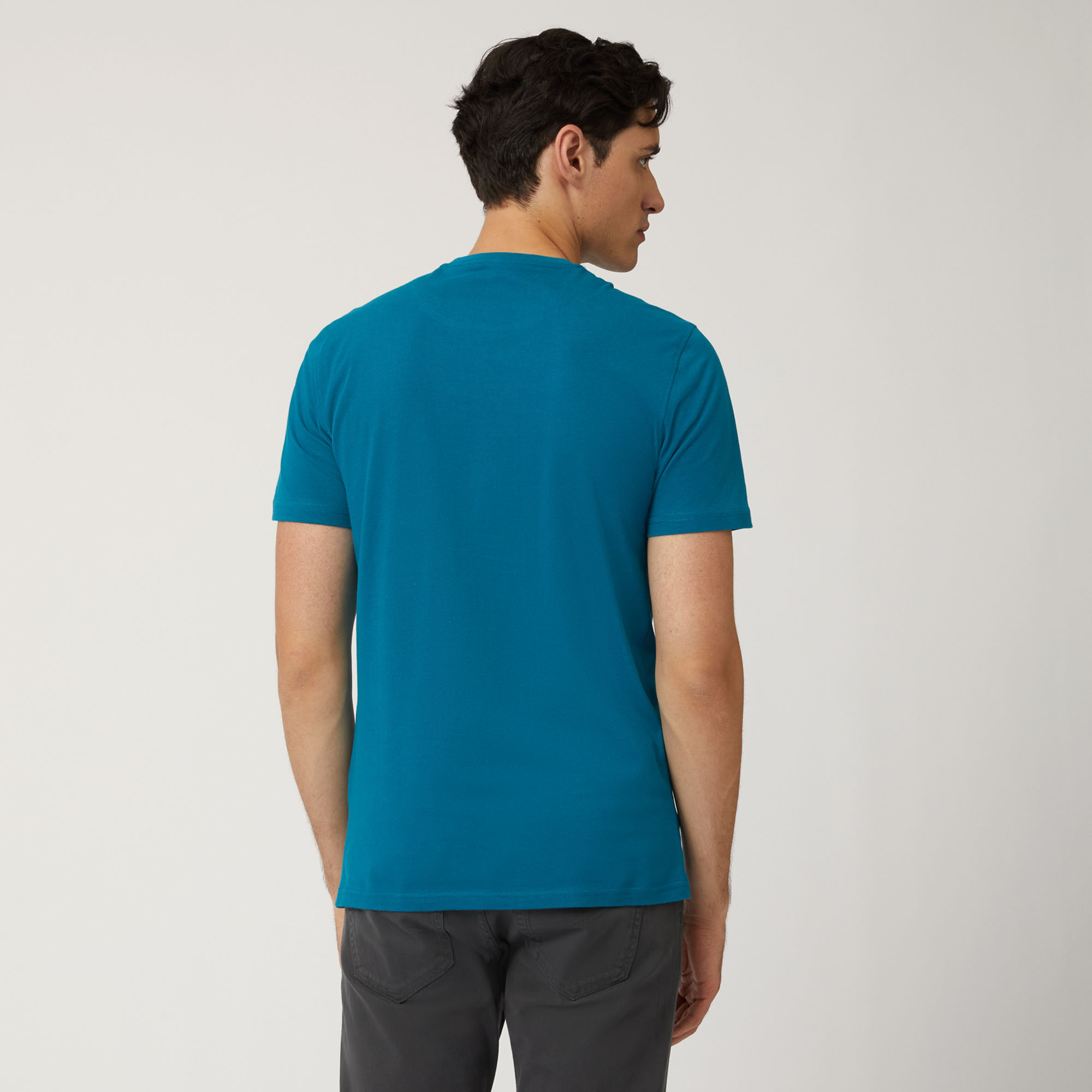 T-Shirt In Jersey Di Cotone, Blu, large image number 1