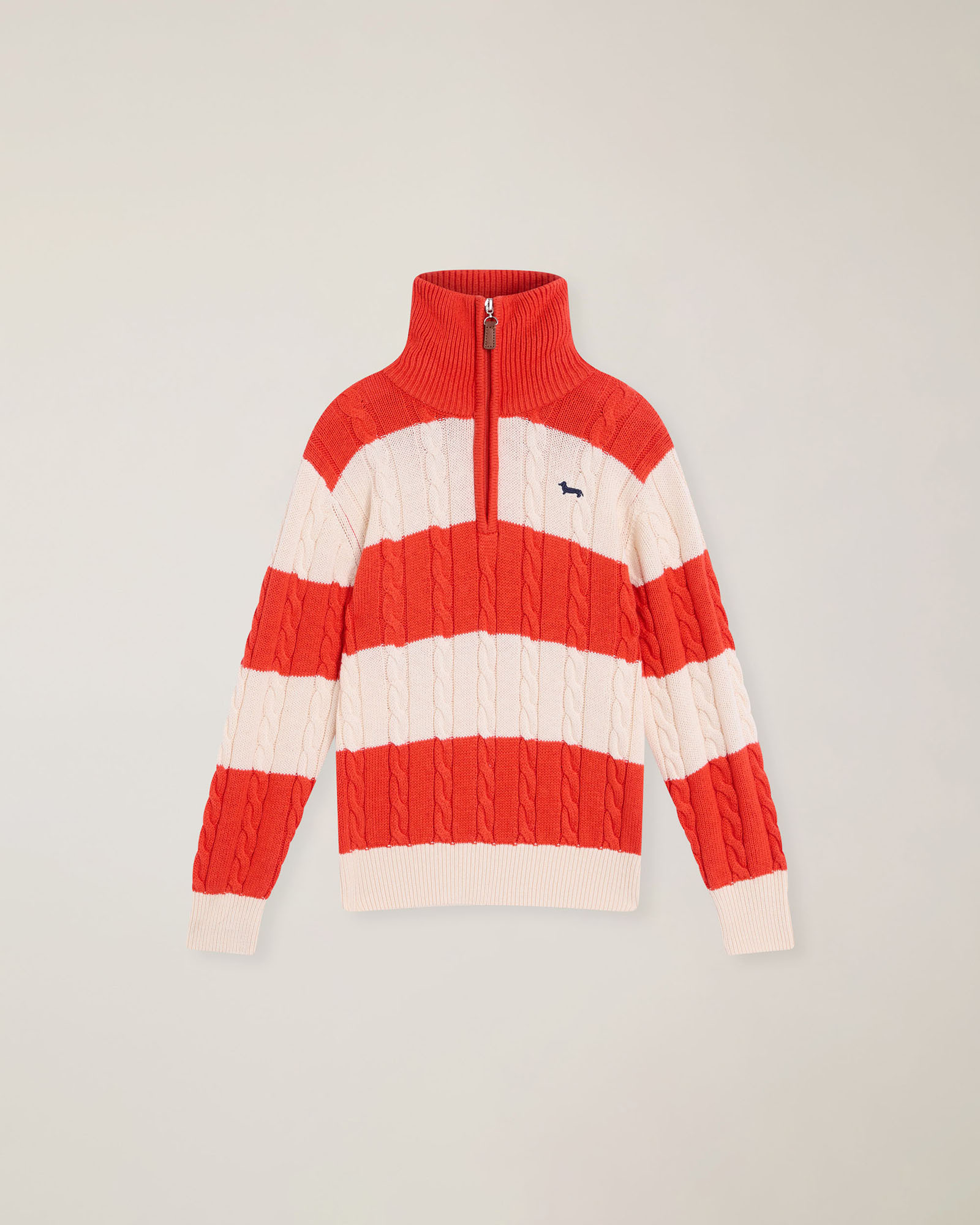 Half‑zip sweater with cable knit