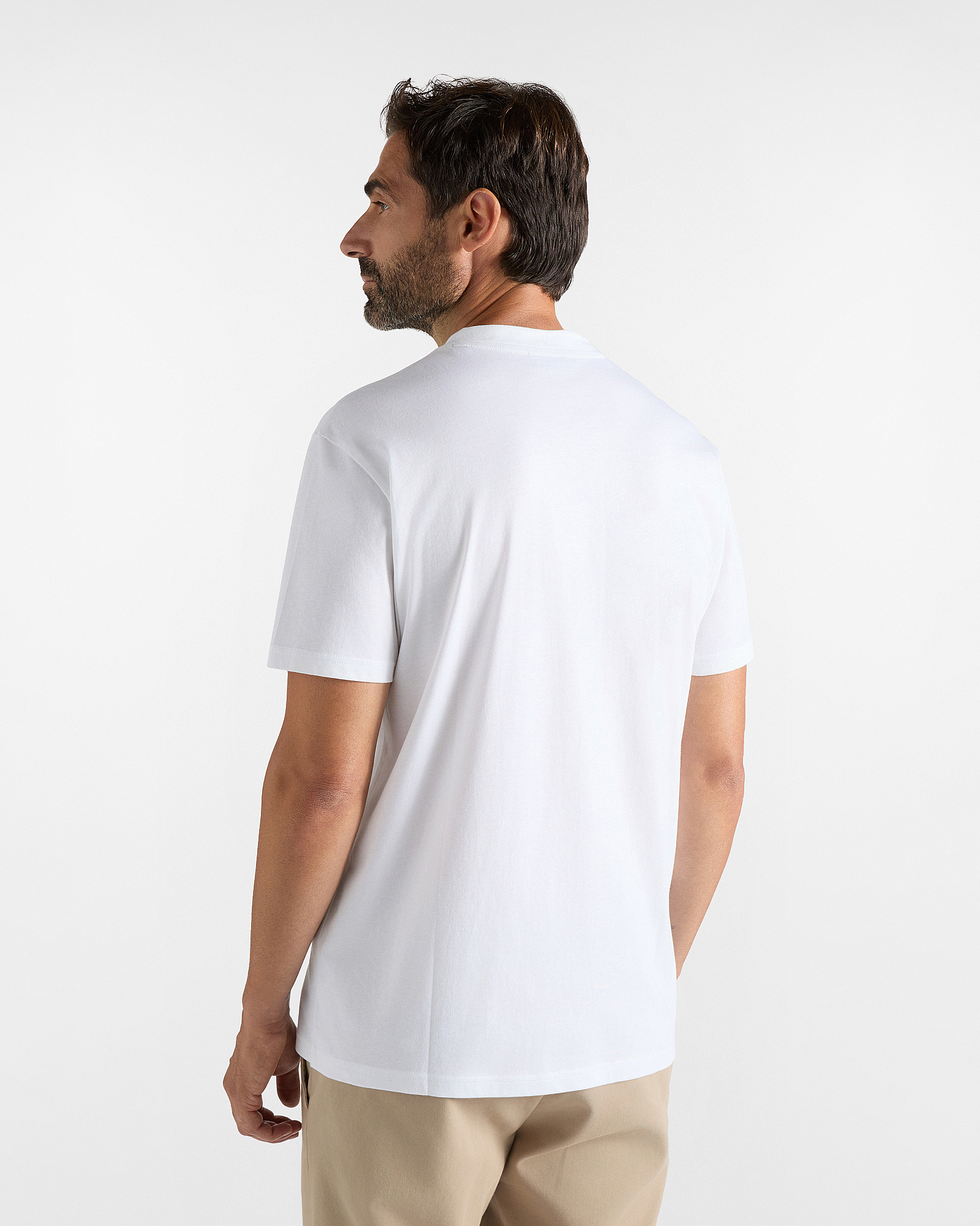 Men's regular-fit V-neck T-shirt in 100% pure cotton, WHITE, large image number 1