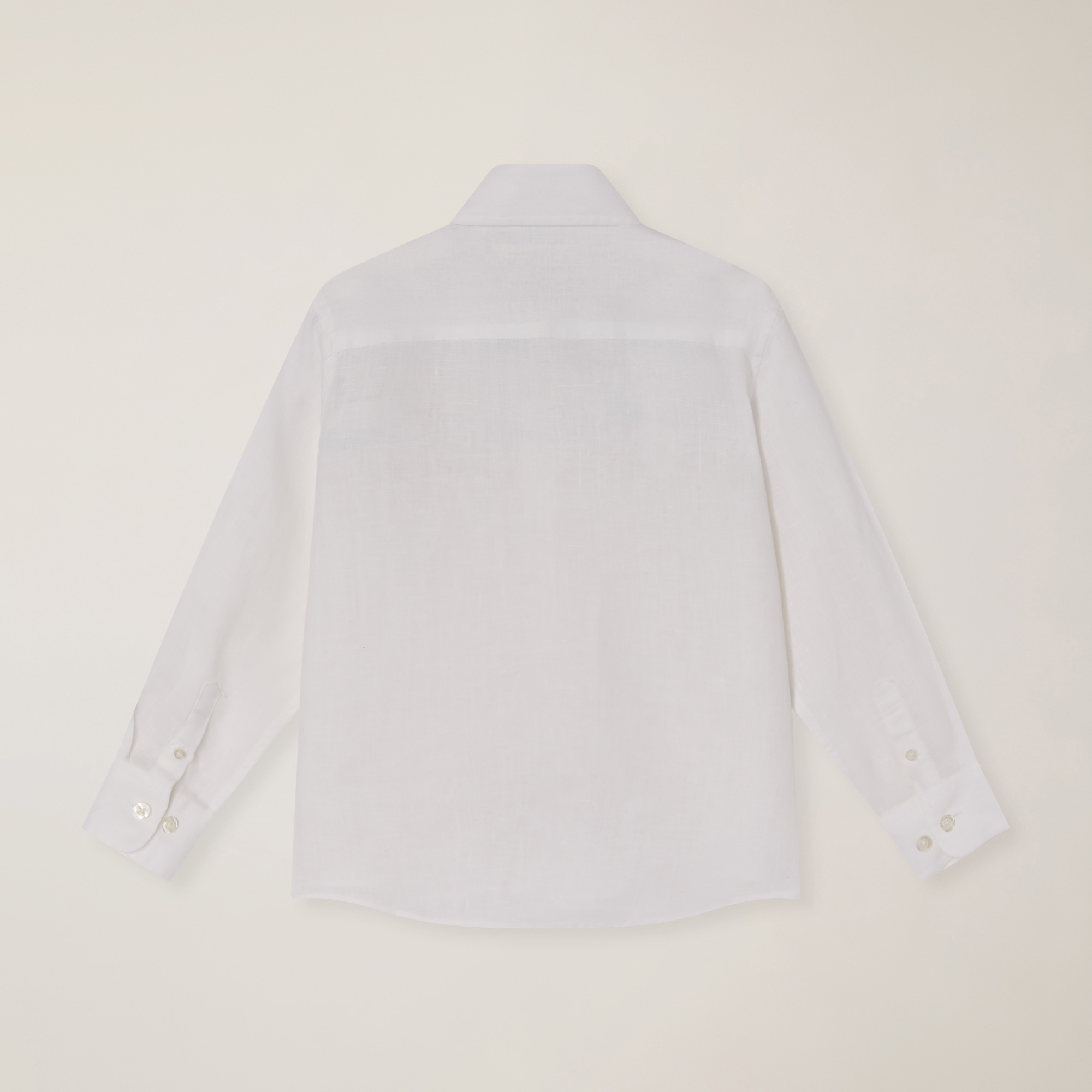Camisa de lino con bandas a contraste 