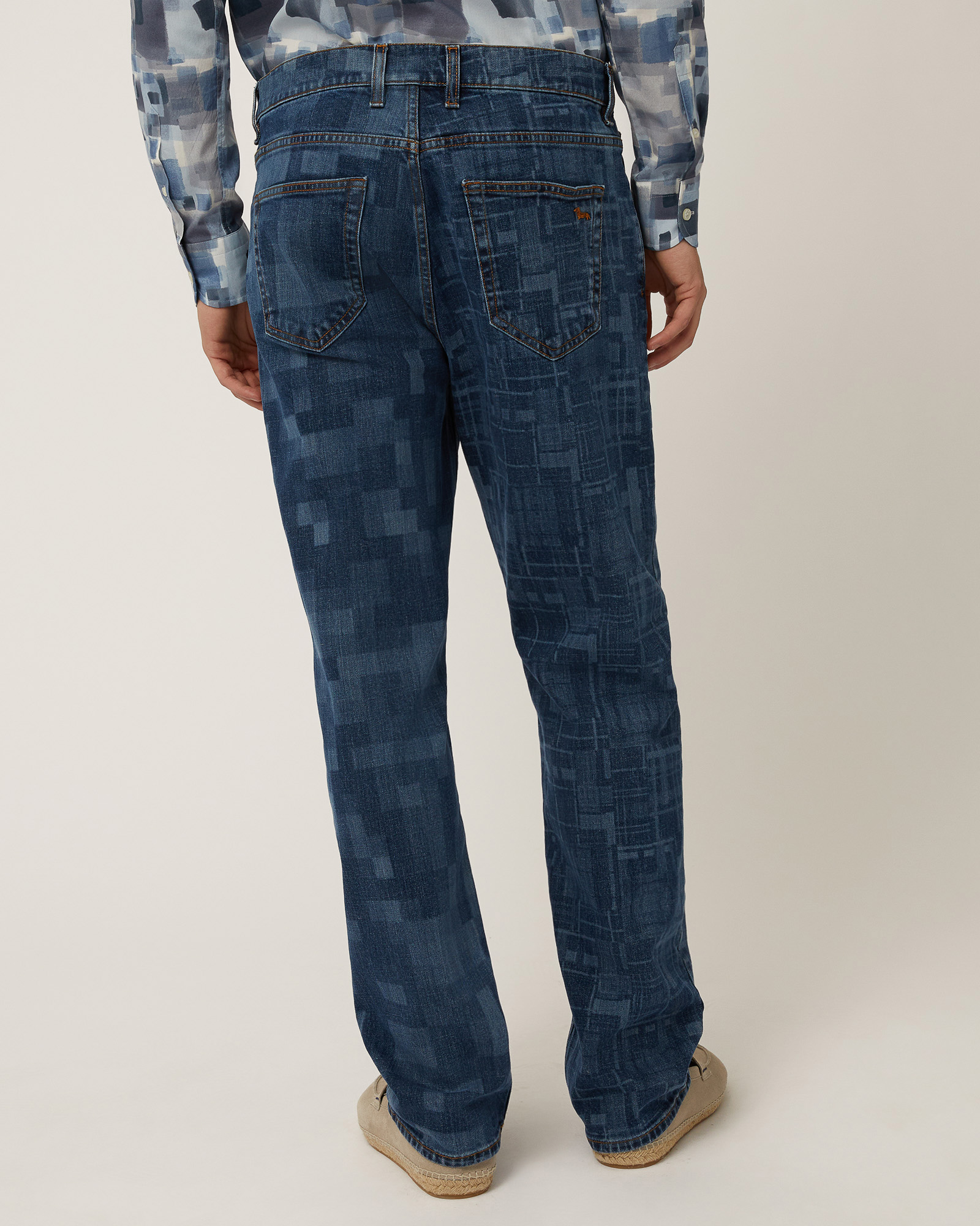 Laser-Cut Denim Pants