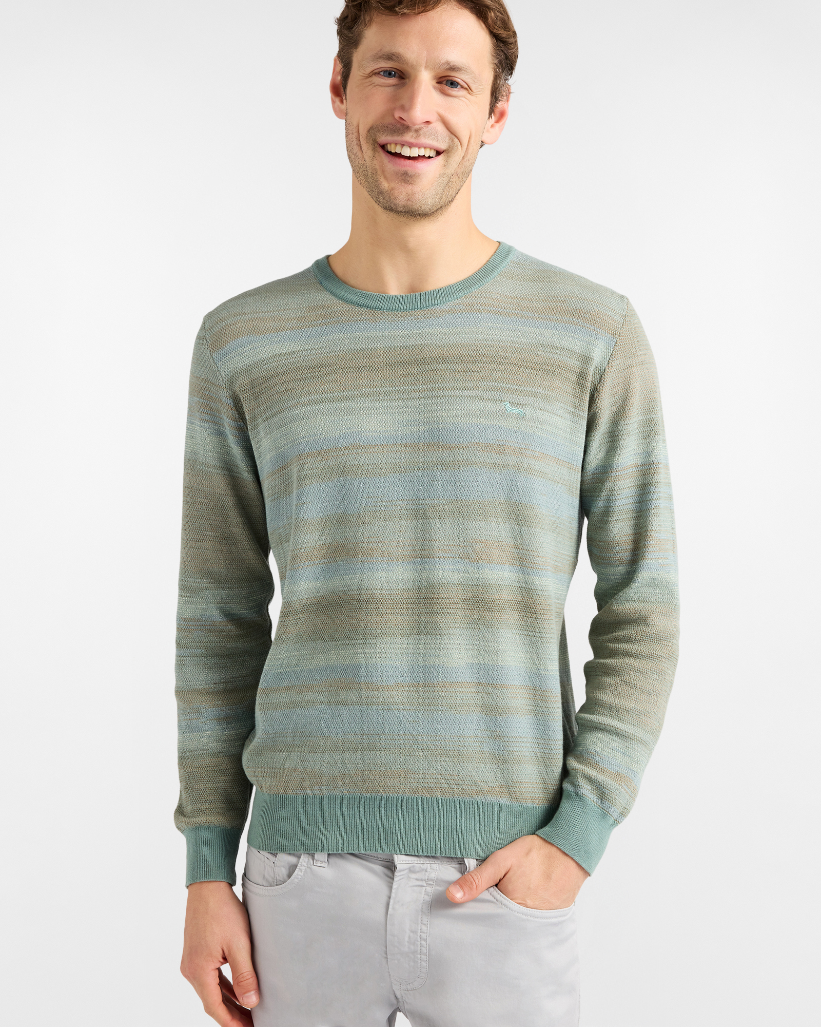 Crewneck sweater with faded print