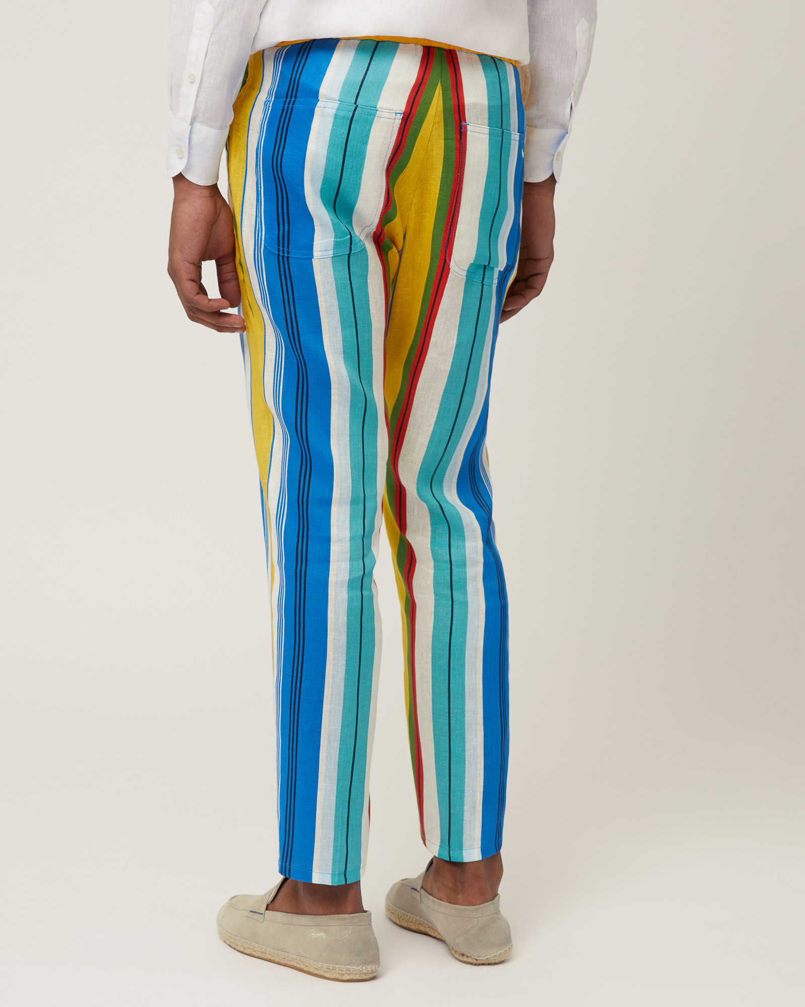 Multicolored Cropped Pants, Canary Yellow, large image number 1