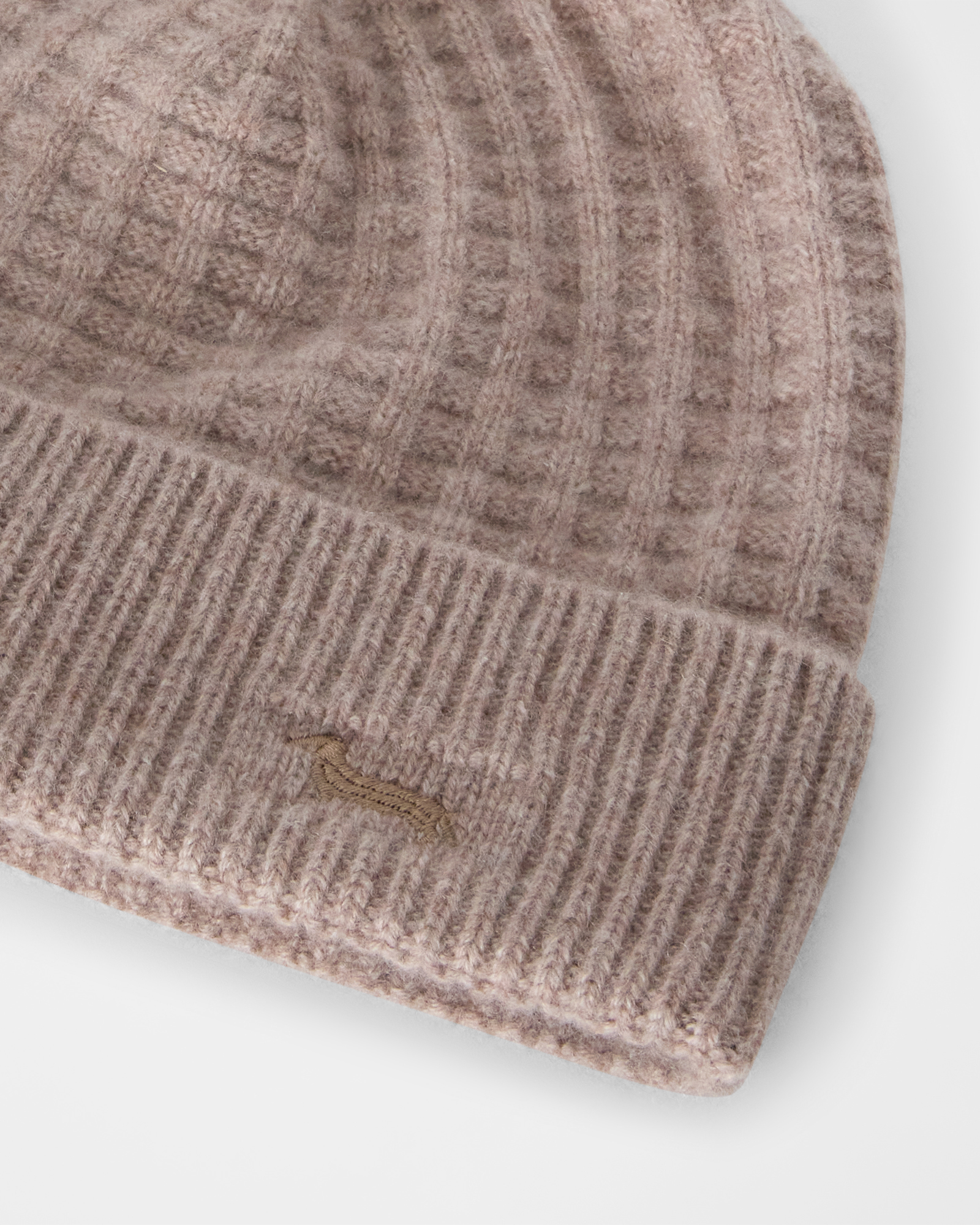 Men&rsquo;s pure cashmere knitted beanie, BEIGE, large