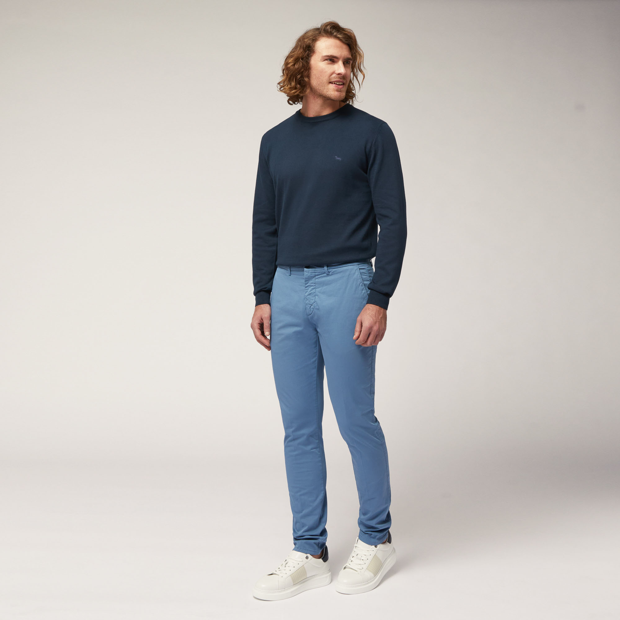 Narrow Fit Chino Pants, Blue, large image number 3