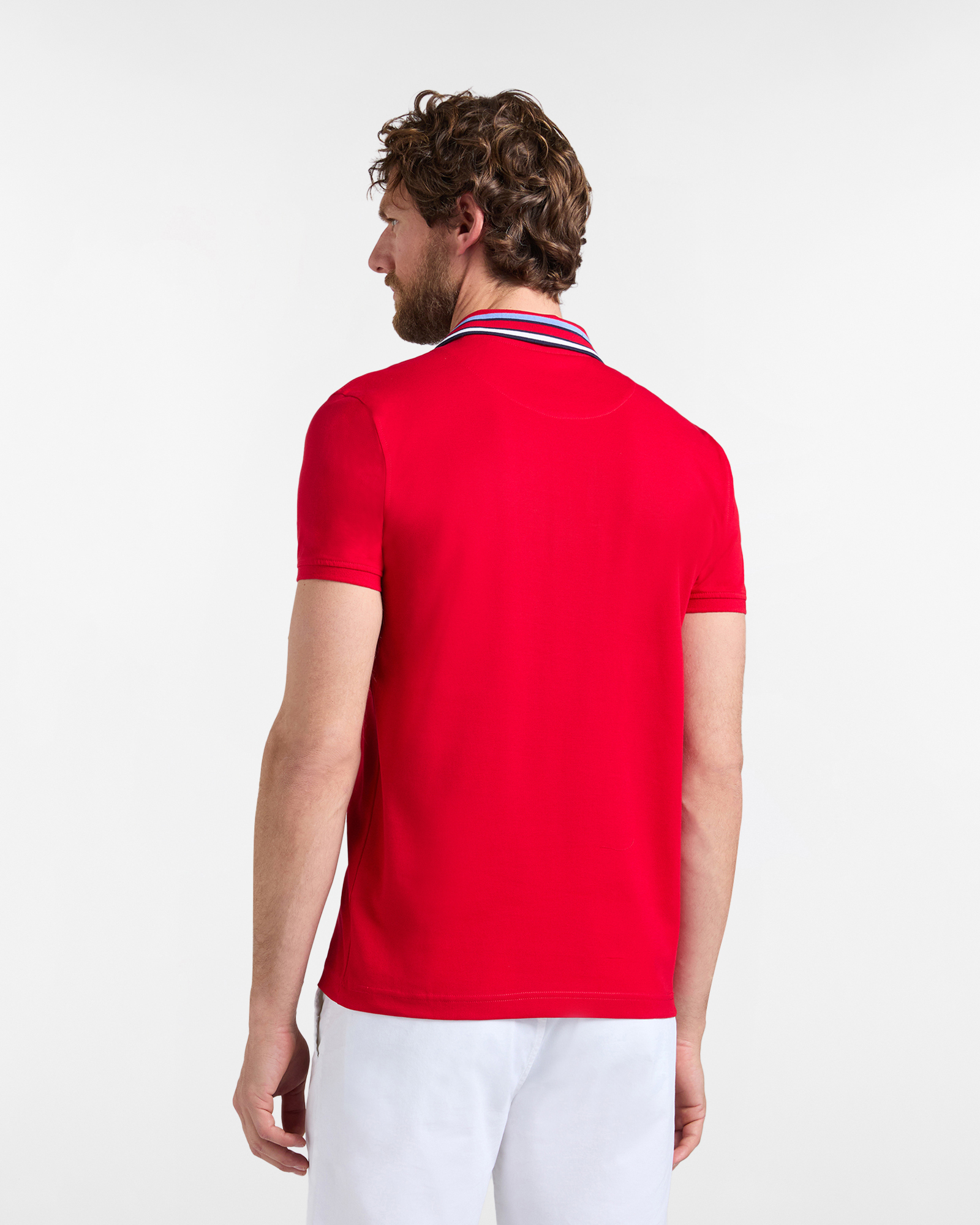 Polo uomo narrow fit con colletto a costine