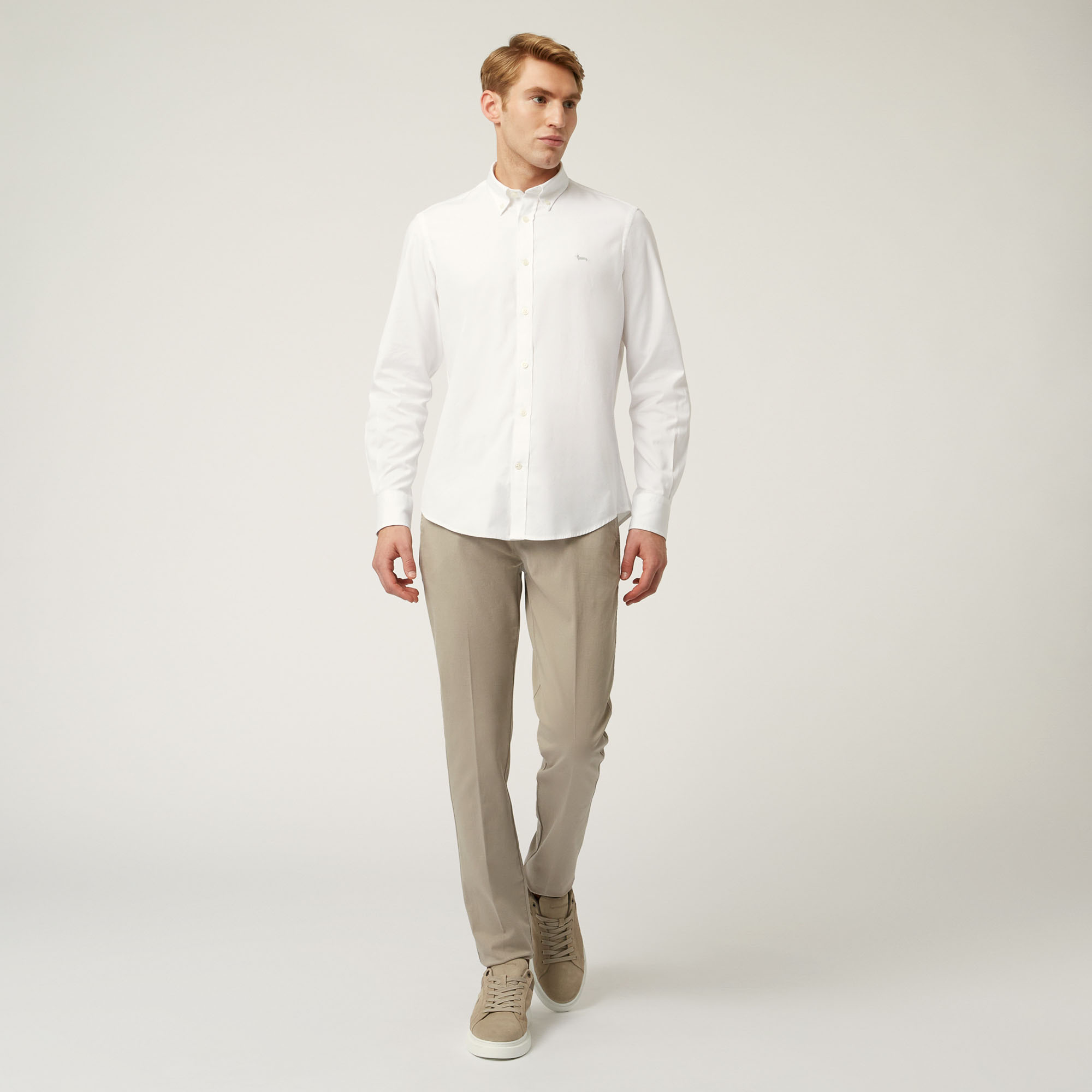 Pantalone Essentials in cotone stretch, Beige, large image number 3