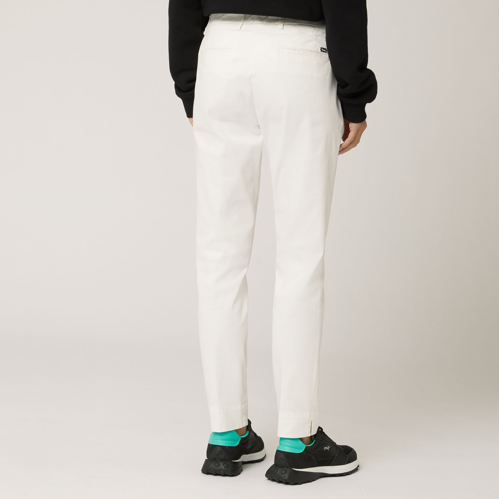 Stretch Cotton Chino Pants, White, large image number 1