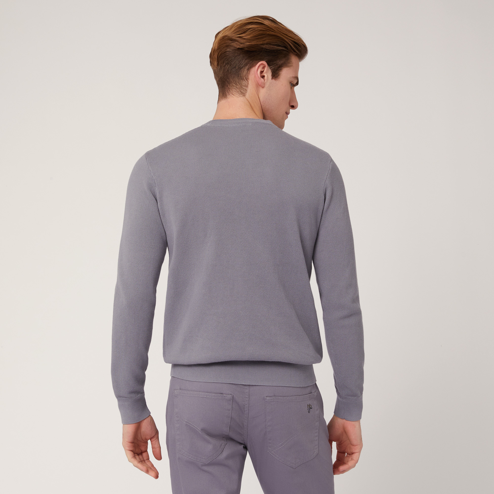 Pullover Girocollo Texture 3D, Grigio, large image number 1