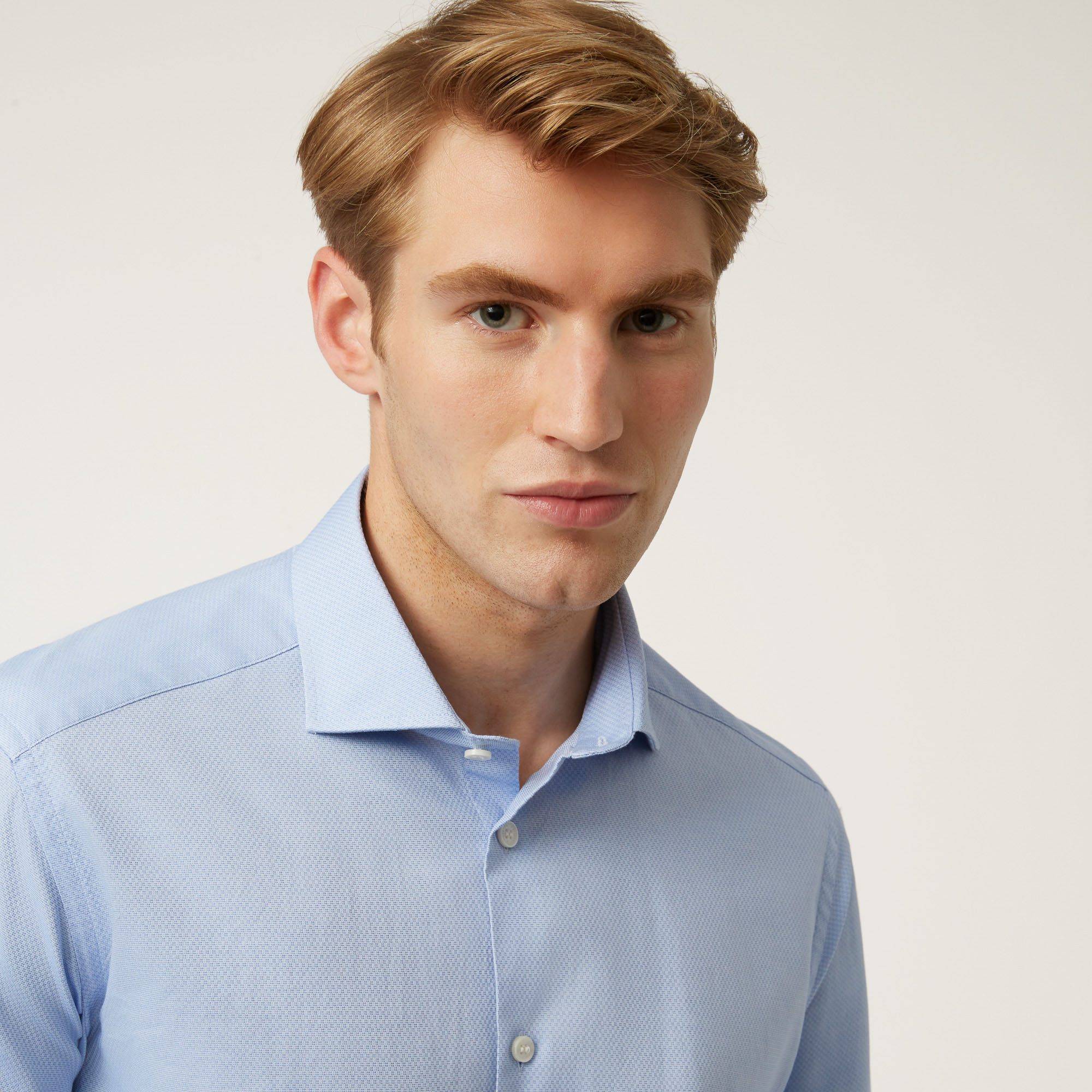 Camicia In Cotone Custom Fit, Azzurro, large image number 2