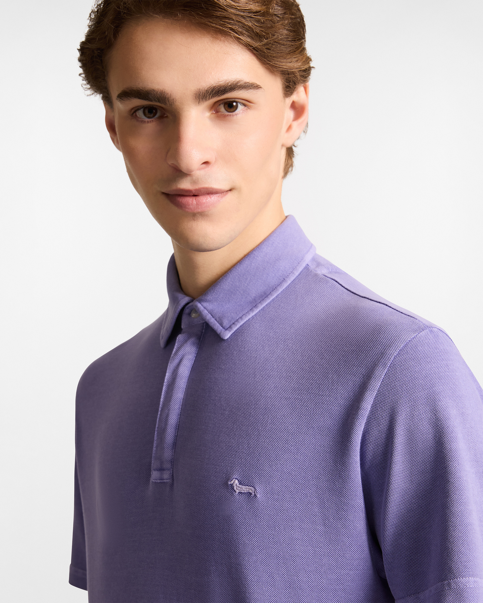Cotton Polo with Dachshund, Hydrangea Purple, large image number 2