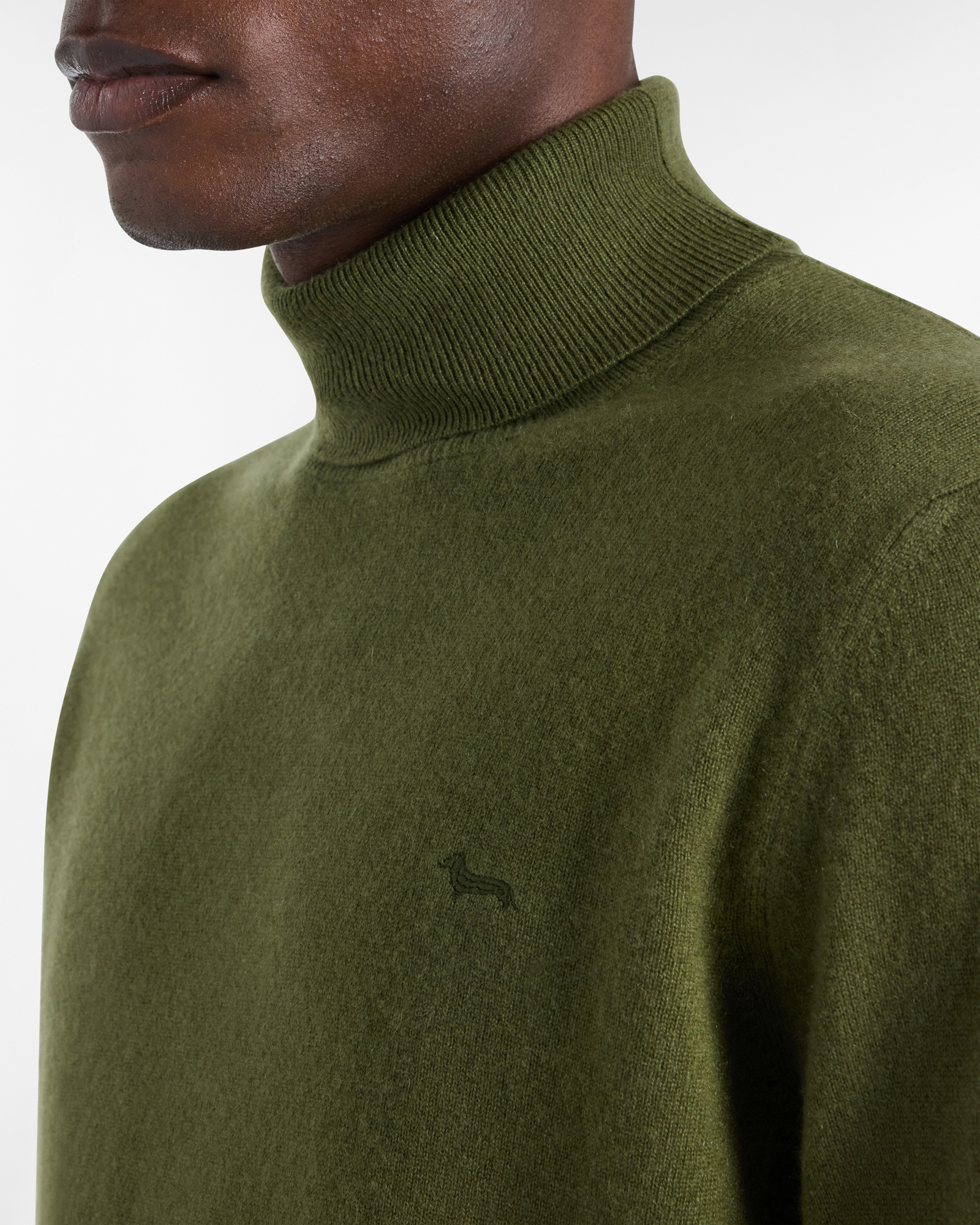 Pure cashmere turtleneck "Cortina a Colori", Green, large image number 2