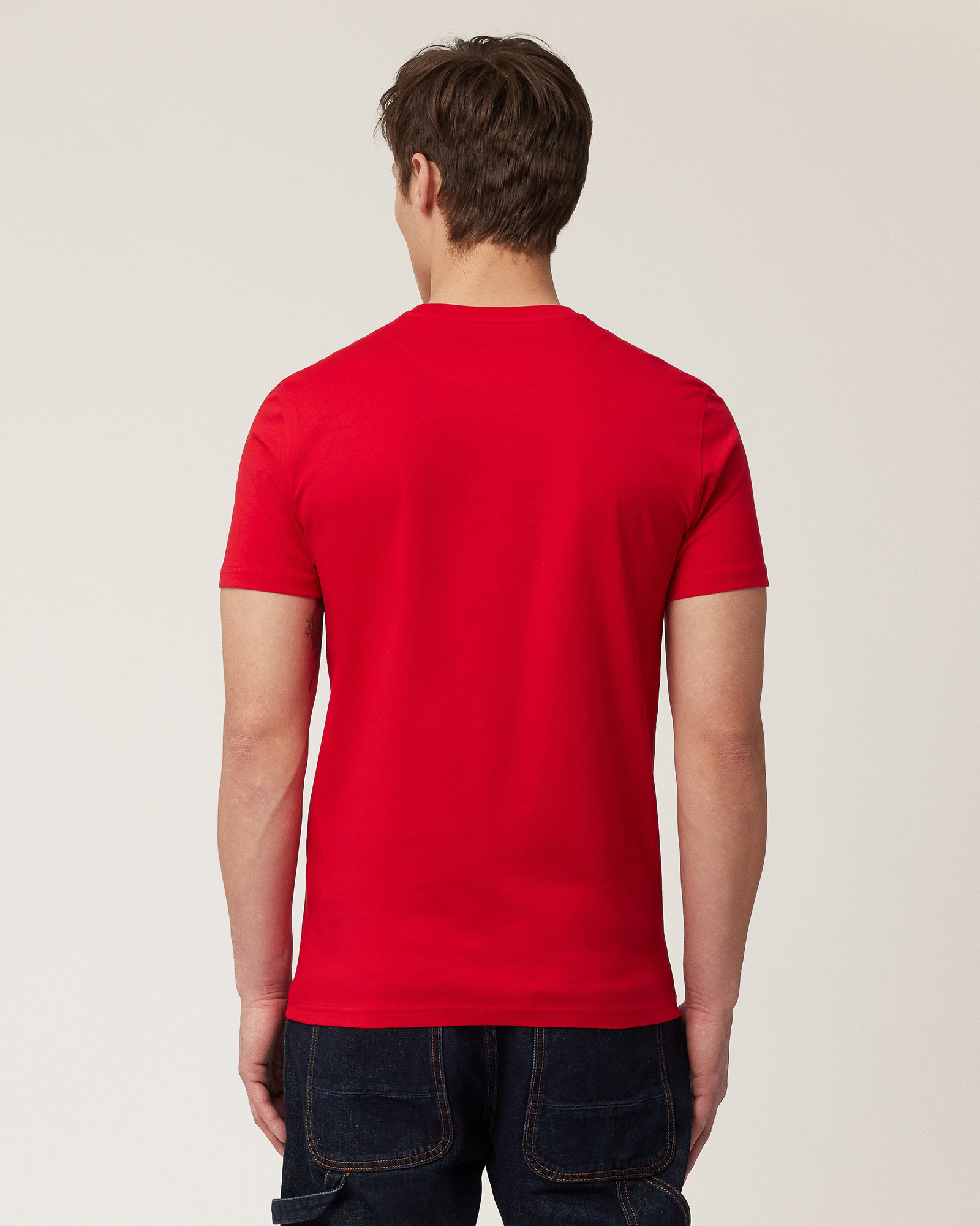 T-Shirt with Dachshund, Deep Red, large image number 1