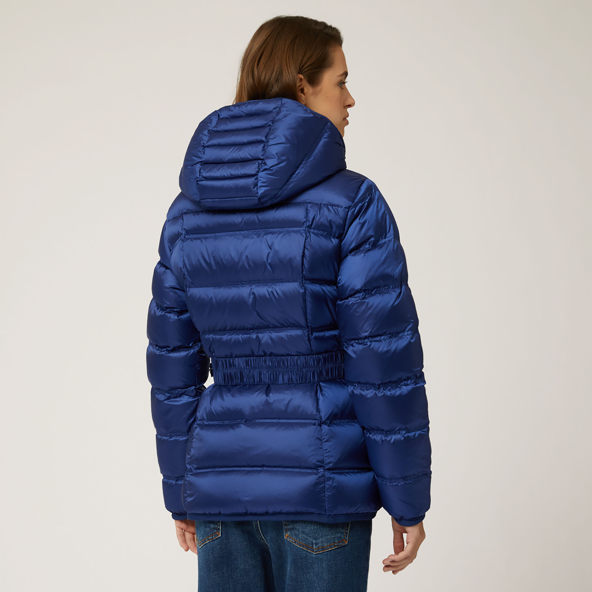 Chaqueta Acolchada Corta Con Cinturón, Azul cobalto, large image number 1
