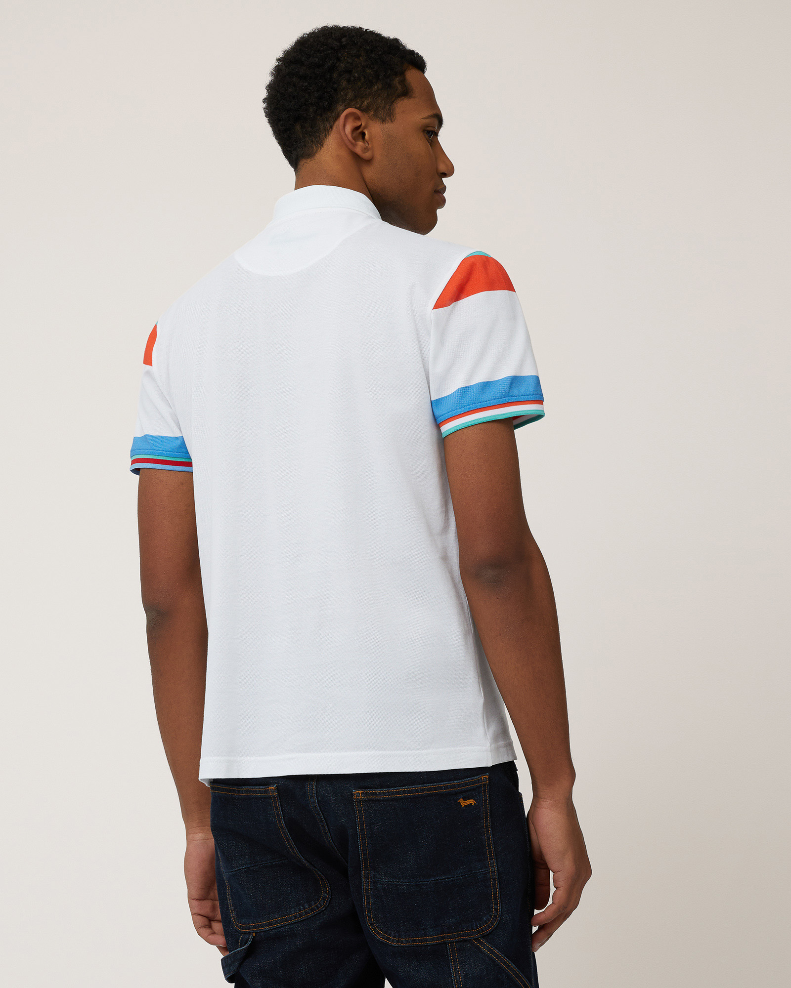 Striped Print Cotton Polo