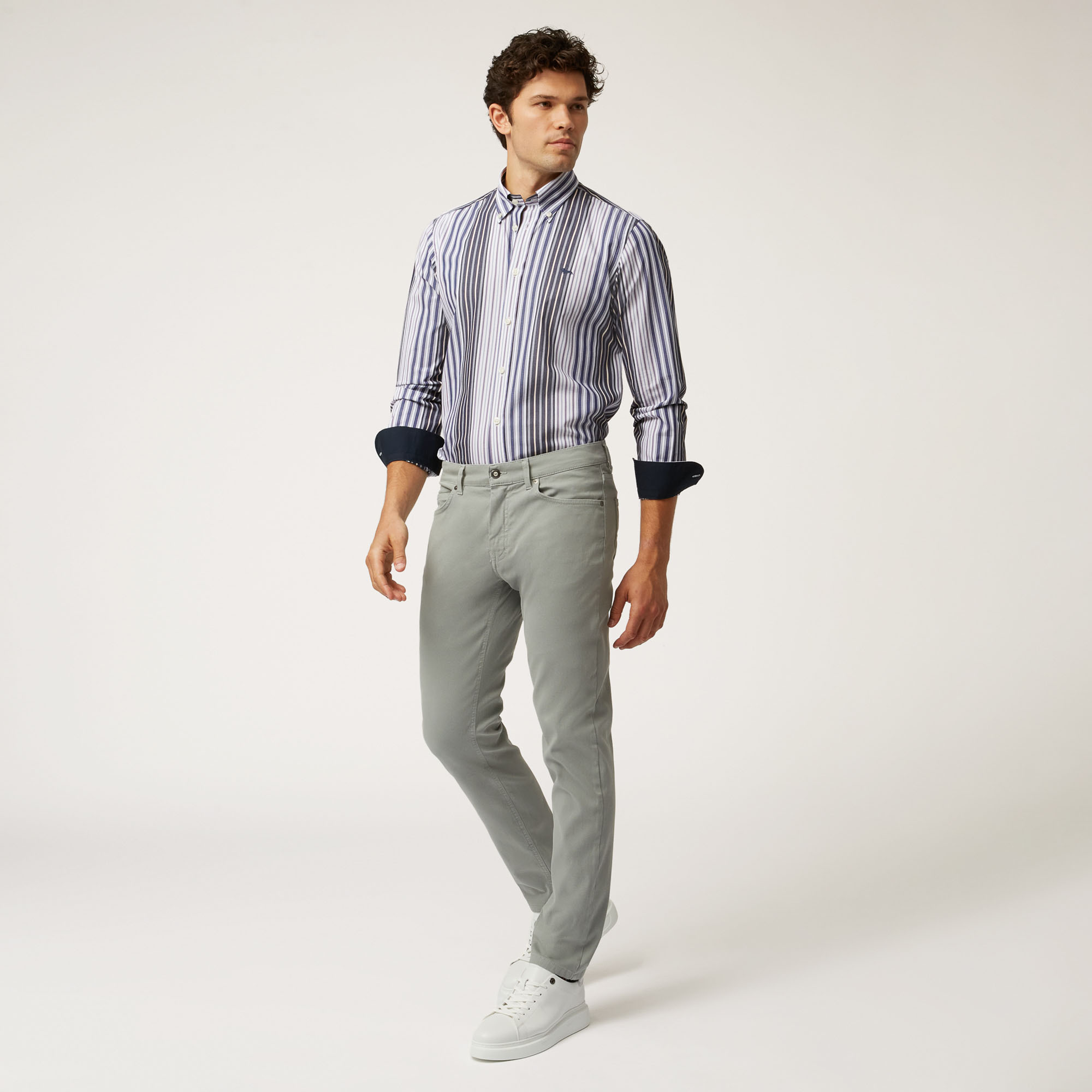 Pantalone Cinque Tasche Narrow Fit, Grigio, large image number 3