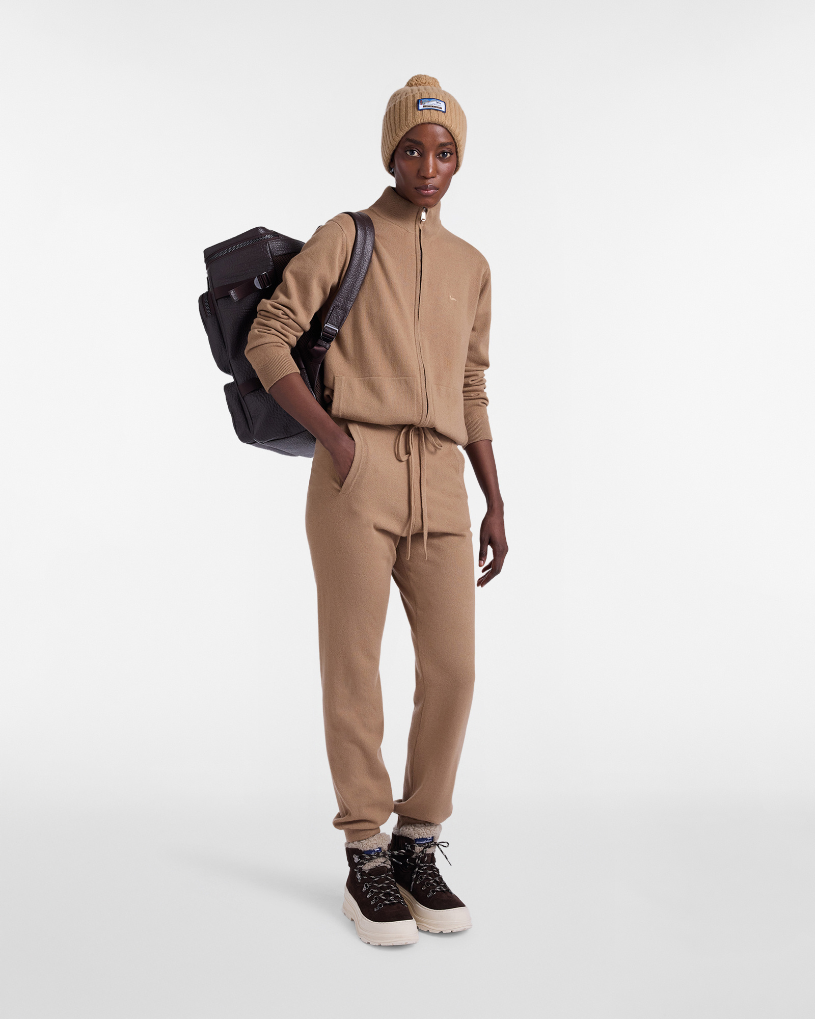 Pantaloni in Lana e Cashmere "Cortina a Colori", Beige, large image number 3