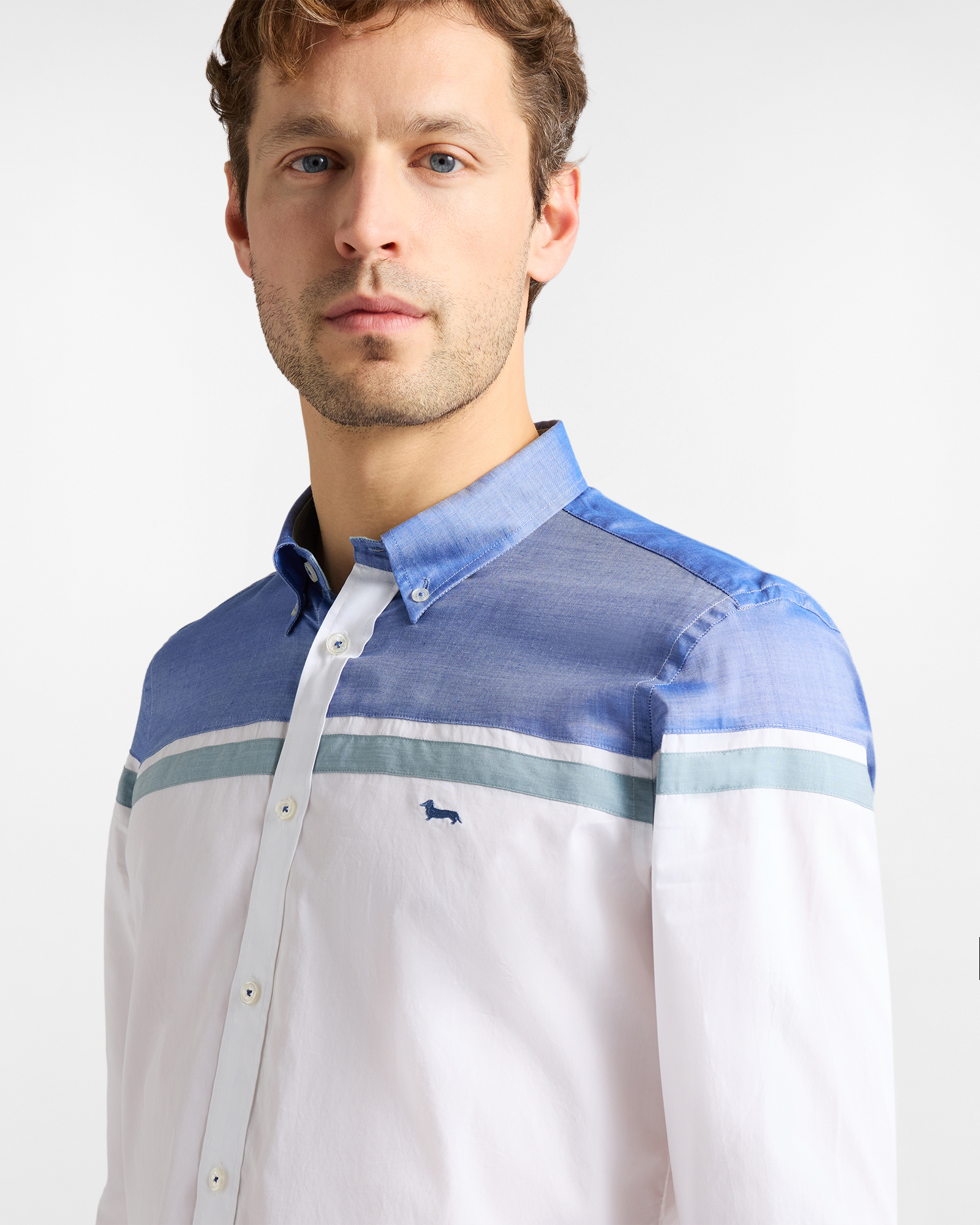 Men's regular-fit shirt with contrasts