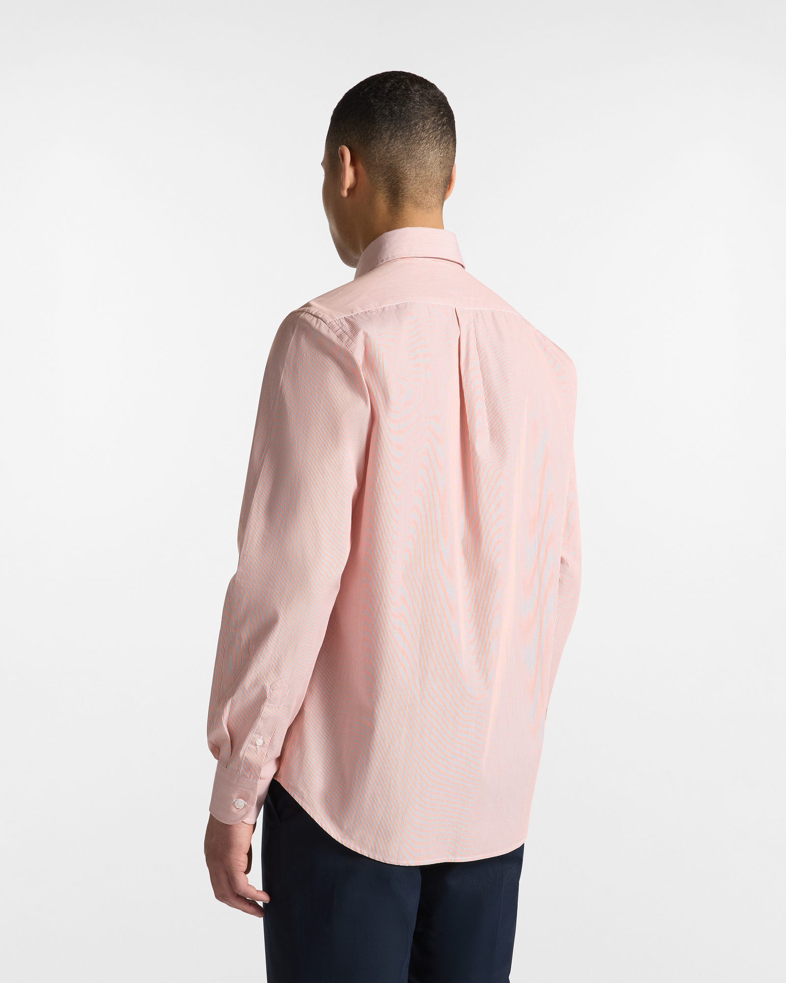 Camicia A Microrighe Con Bassotto, Arancione, large image number 1