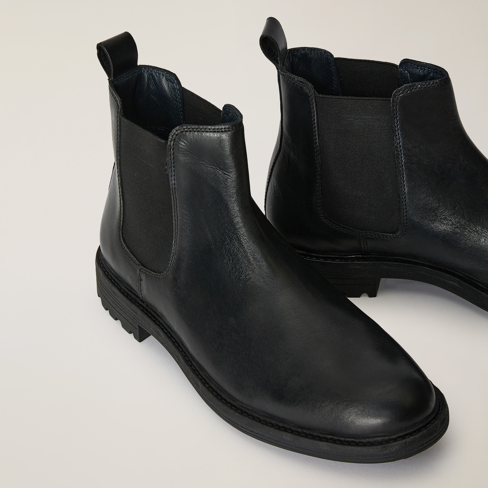 Stivaletto Chelsea In Pelle Scamosciata, Nero, large image number 3
