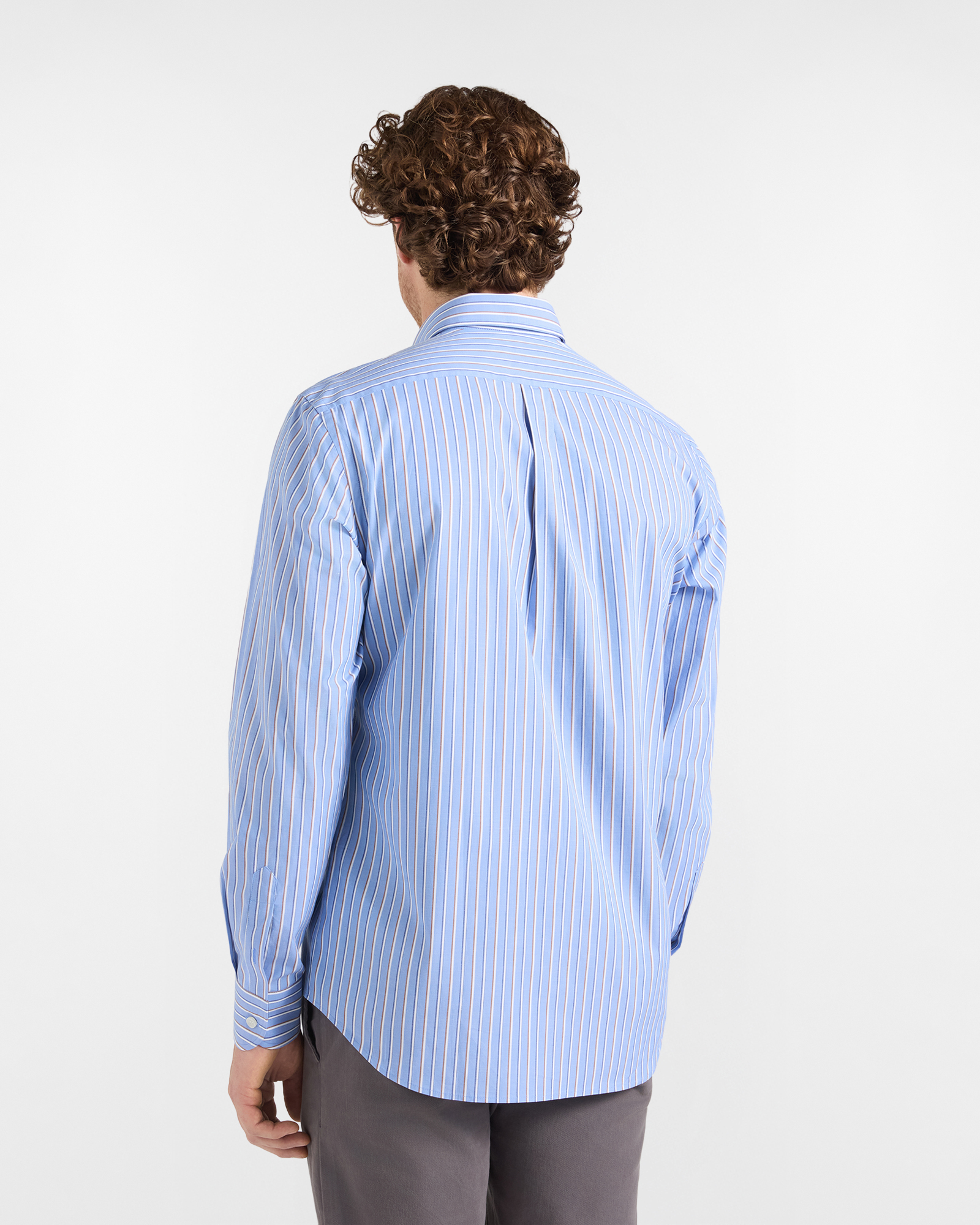 Camicia HBJ Uomo Regular Fit con collo Montecarlo in cotone stretch a righe, SKY, large
